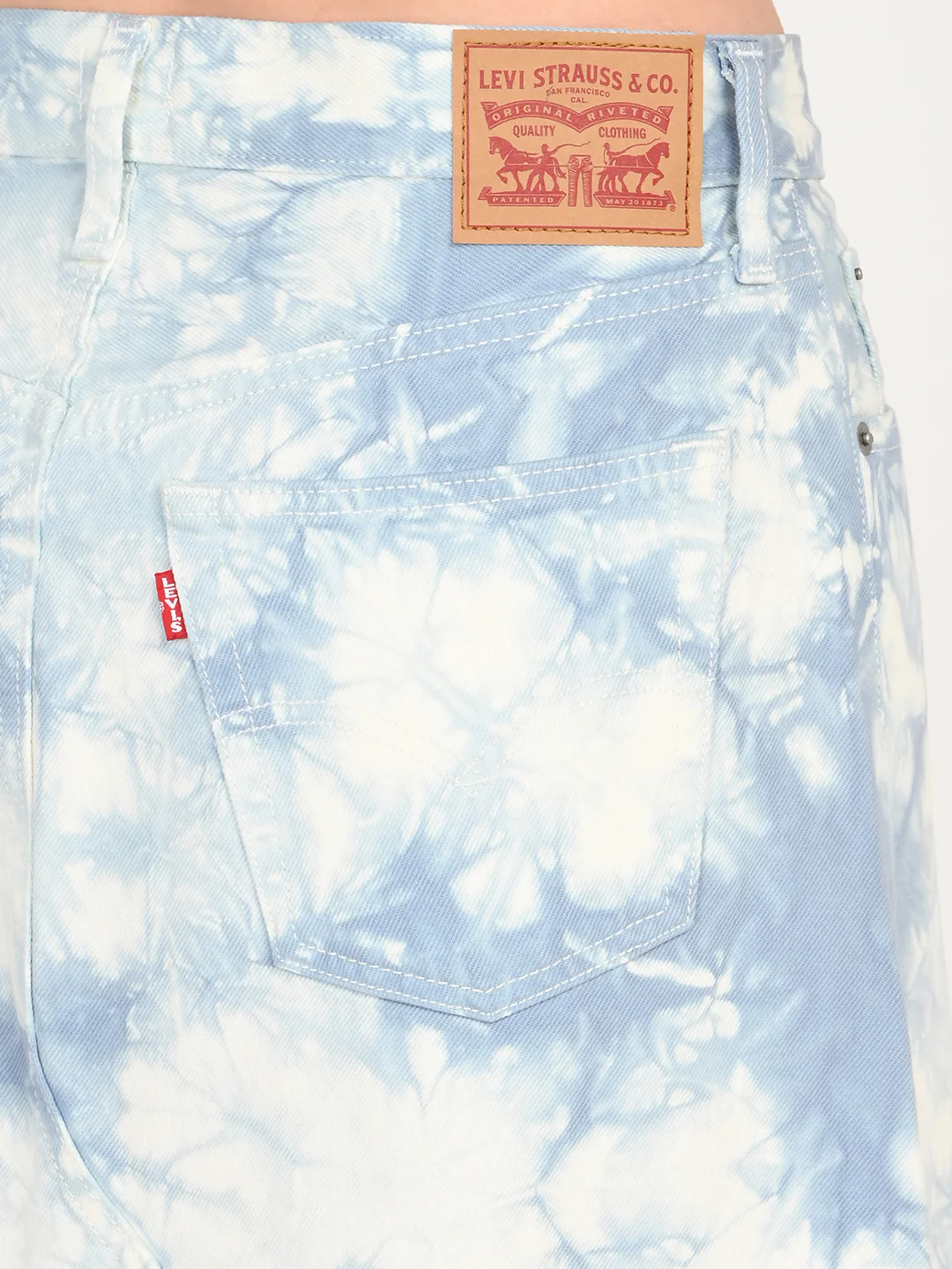 Women's Mid Rise Light Blue Regular Fit Skirt - Image 3
