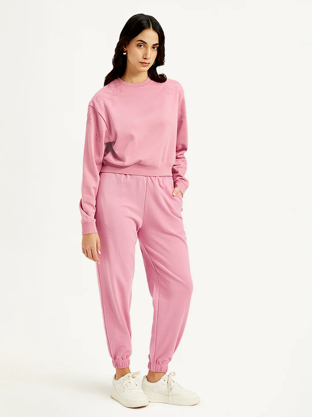 Women's Mid Rise Pink Joggers - Image 4