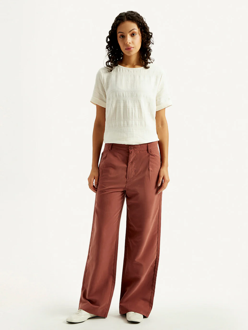 Women's Rust Flared Fit Mid Rise Trousers - Image 2
