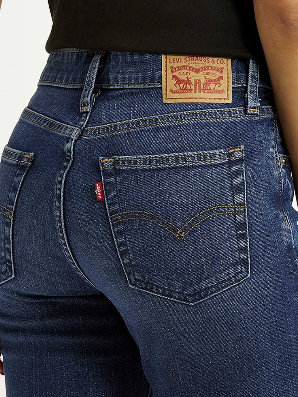 Women's 721 Dark Indigo Skinny Fit Mid Rise Jeans - Image 5