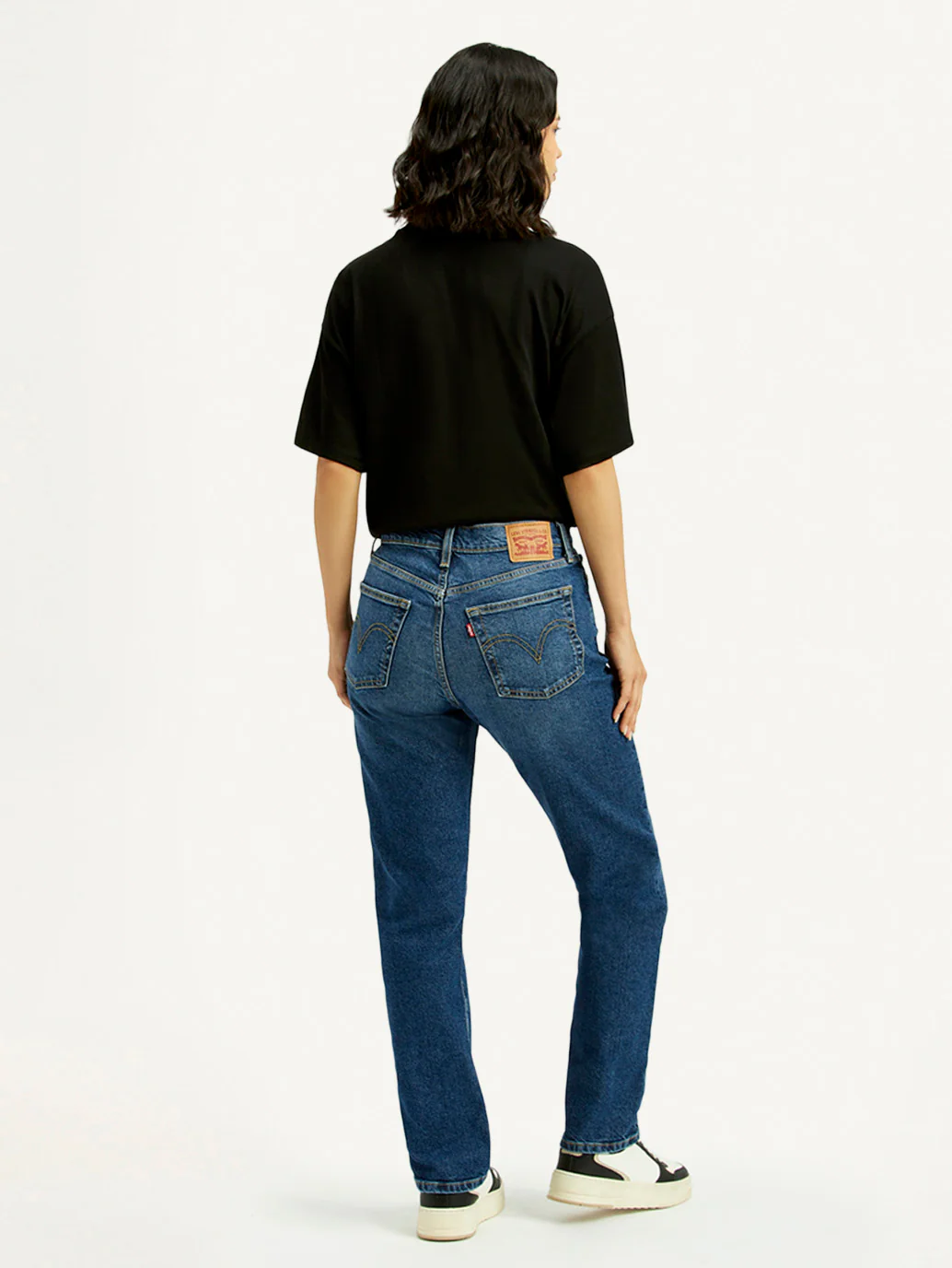 Women's Blue Wedgie Straight Fit Mid Rise Jeans - Image 3