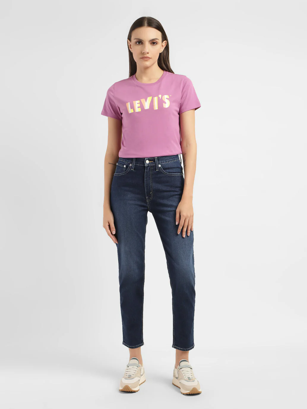 Women's Blue Loose Fit High Rise Mom Jeans - Image 8