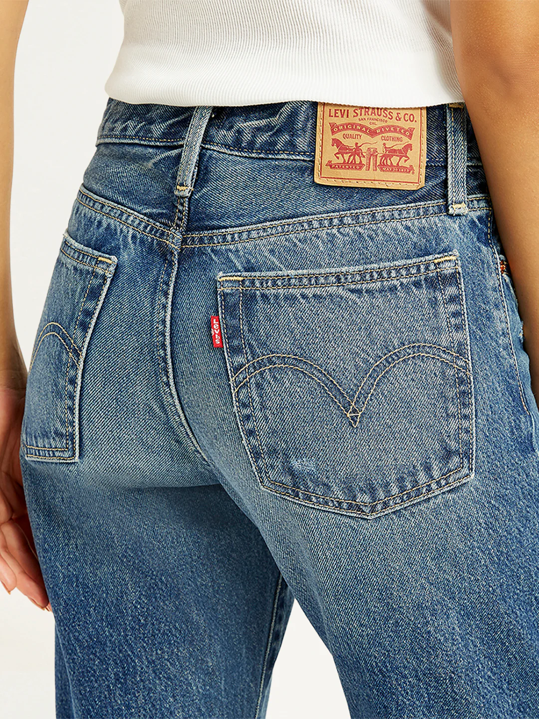 Women's Indigo Wedgie Bootcut Fit Mid Rise Jeans - Image 6
