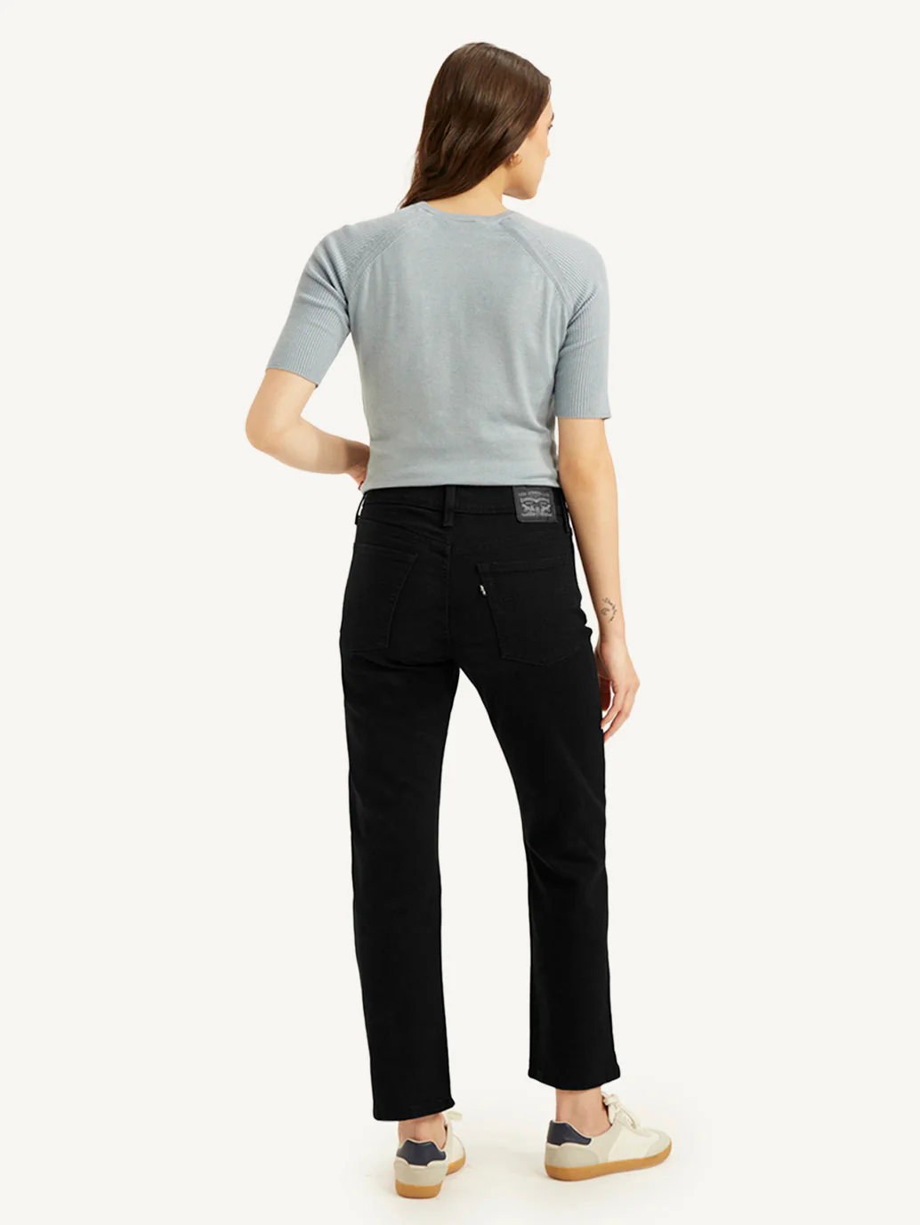 Women's Black Wedgie Straight Fit Mid Rise Jeans - Image 2