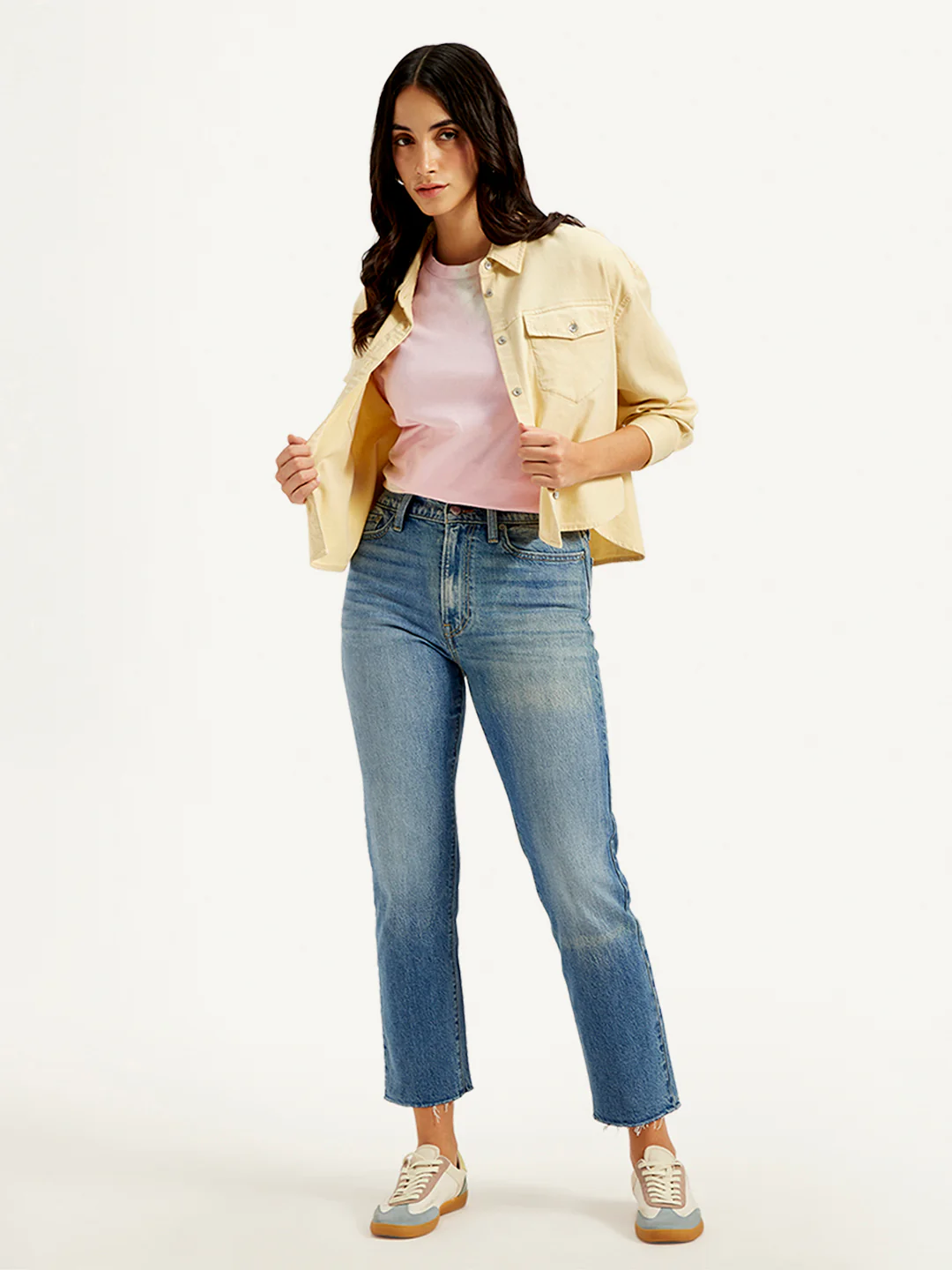 Women's Blue Wedgie Straight Fit Mid Rise Jeans