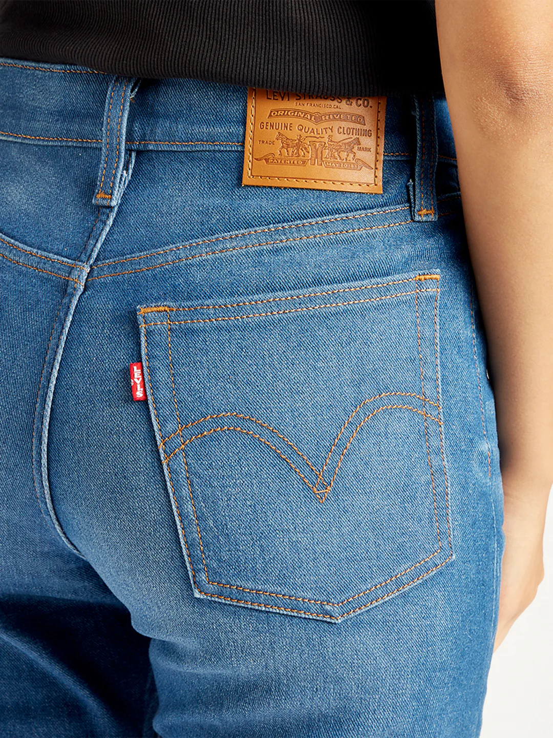 Women's Blue Wedgie Straight Fit Mid Rise Jeans - Image 5