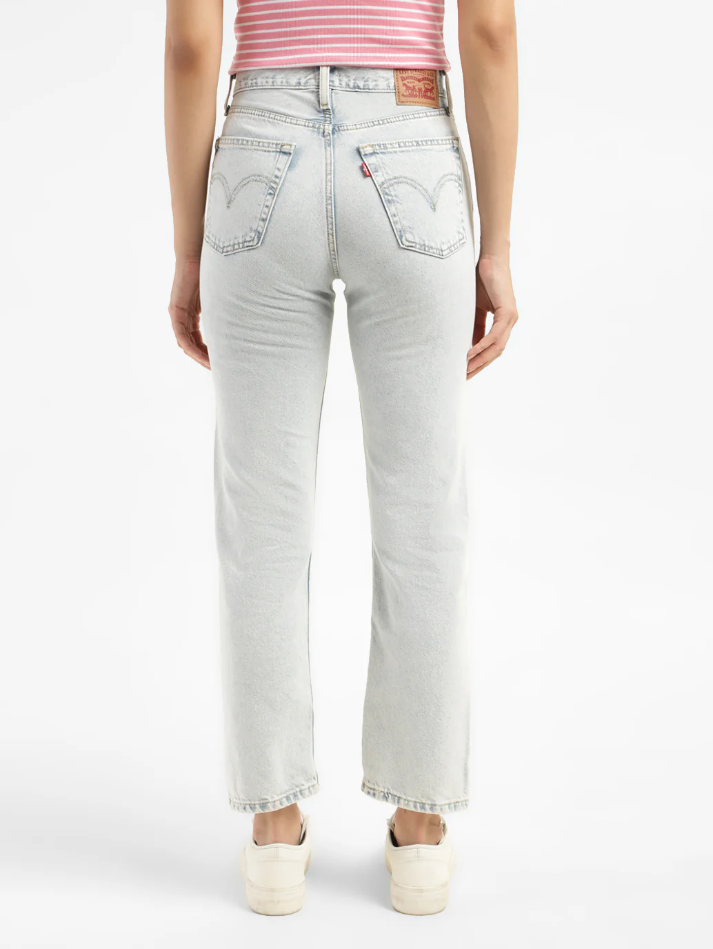 Women's Light Blue Wedgie Straight Fit Mid Rise Jeans - Image 2