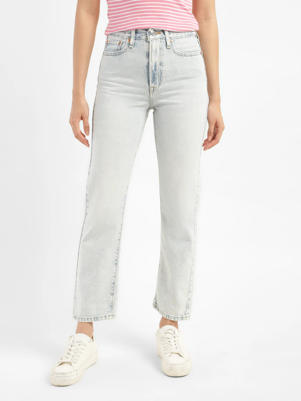 Women's Light Blue Wedgie Straight Fit Mid Rise Jeans - Image 7