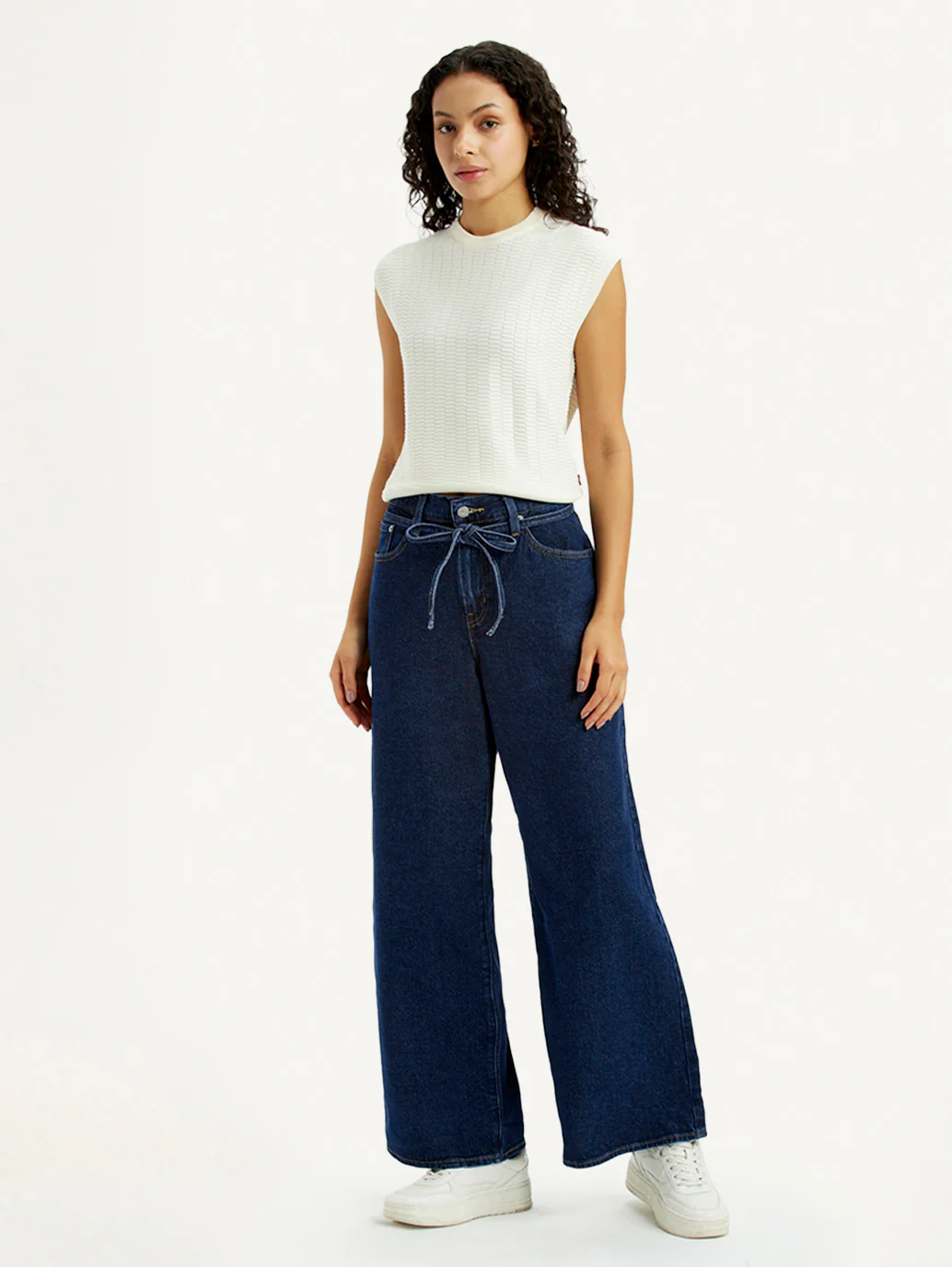 Women's Dark Blue XL Straight Loose Fit Mid Rise Jeans - Image 2