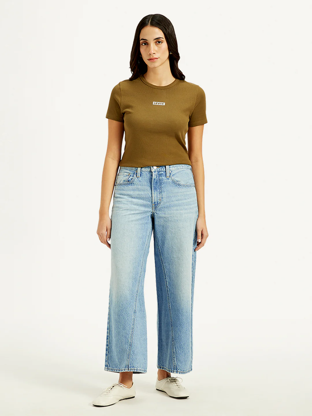 Women's Blue XL Straight Fit Mid Rise Jeans - Image 2