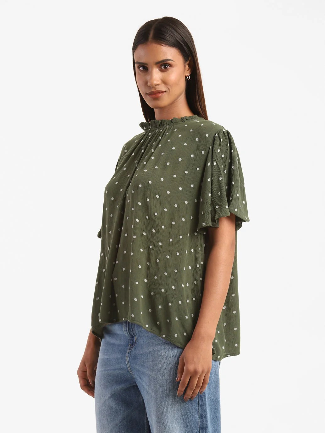Women's All Over Print Band Neck Top - Image 3