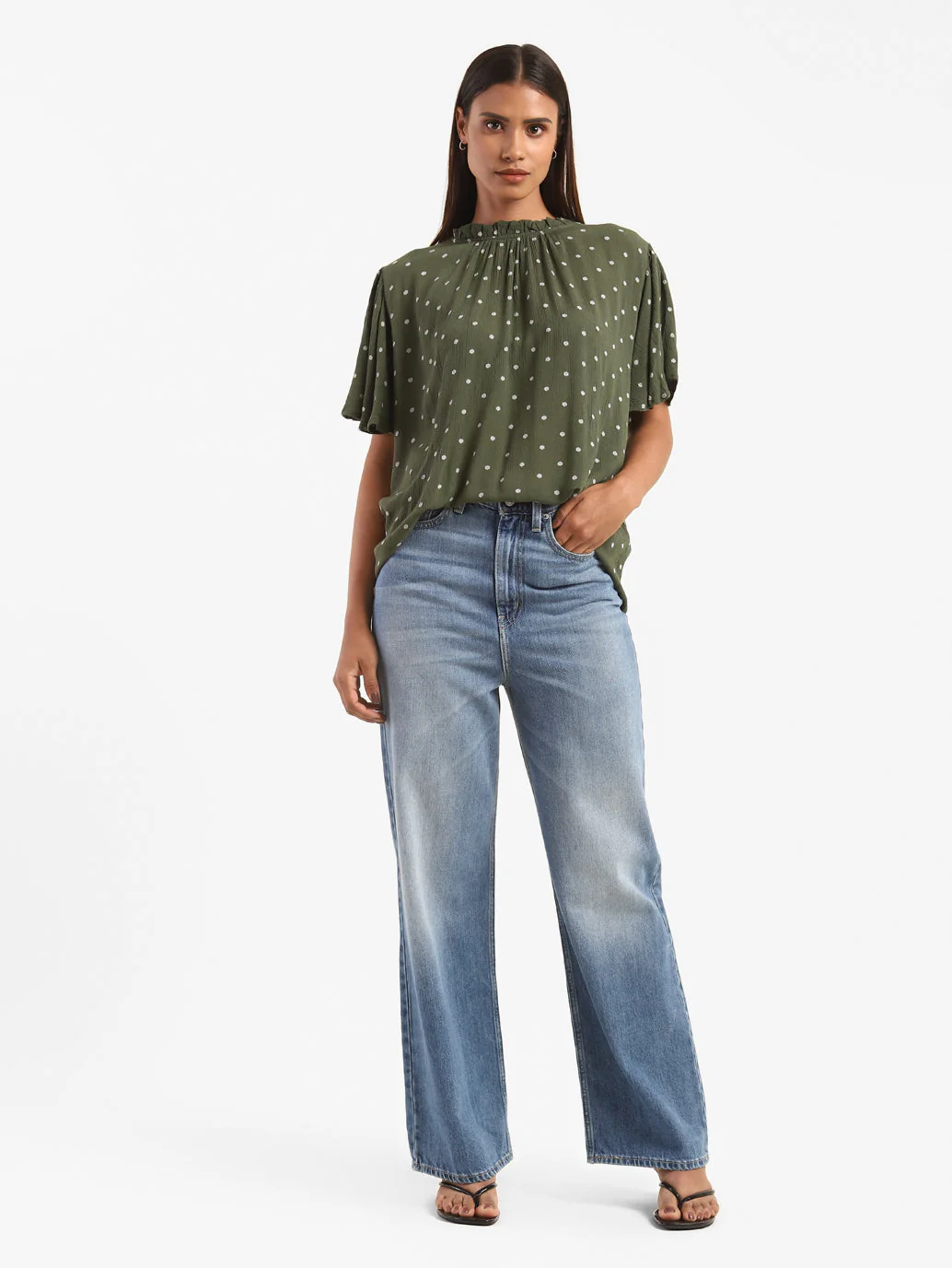 Women's All Over Print Band Neck Top - Image 6