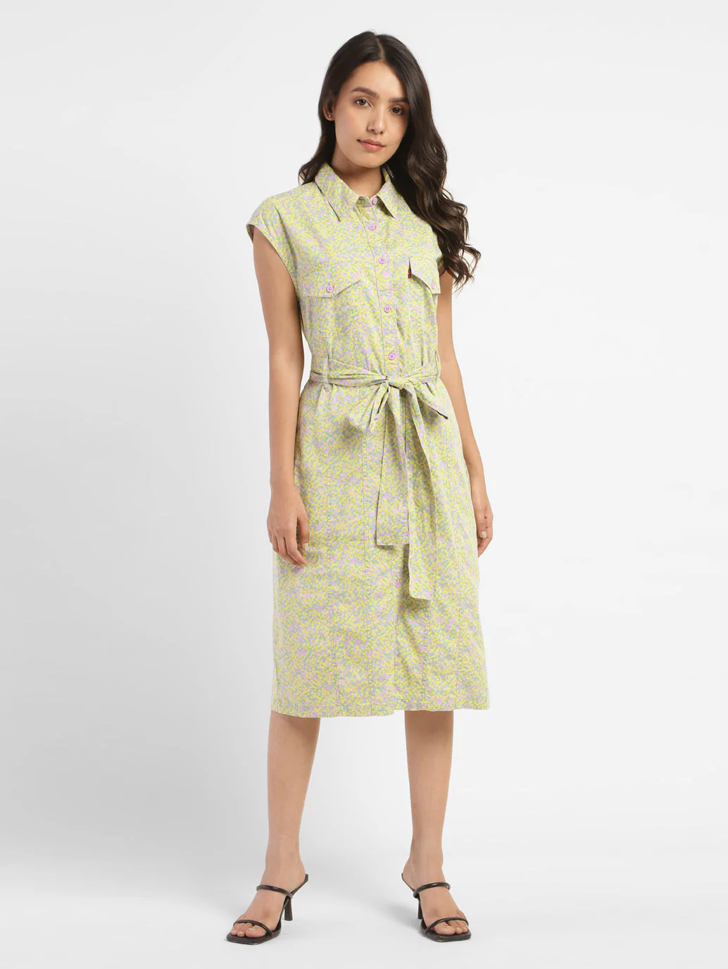 Women's Printed Spread Collar Dress - Image 2