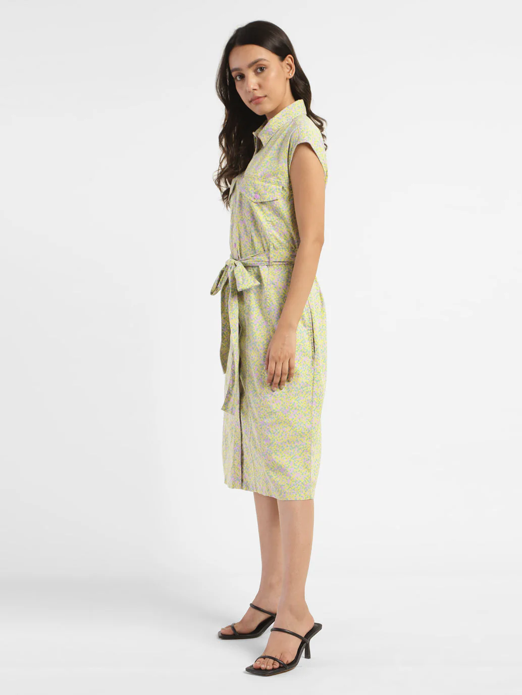 Women's Printed Spread Collar Dress - Image 4