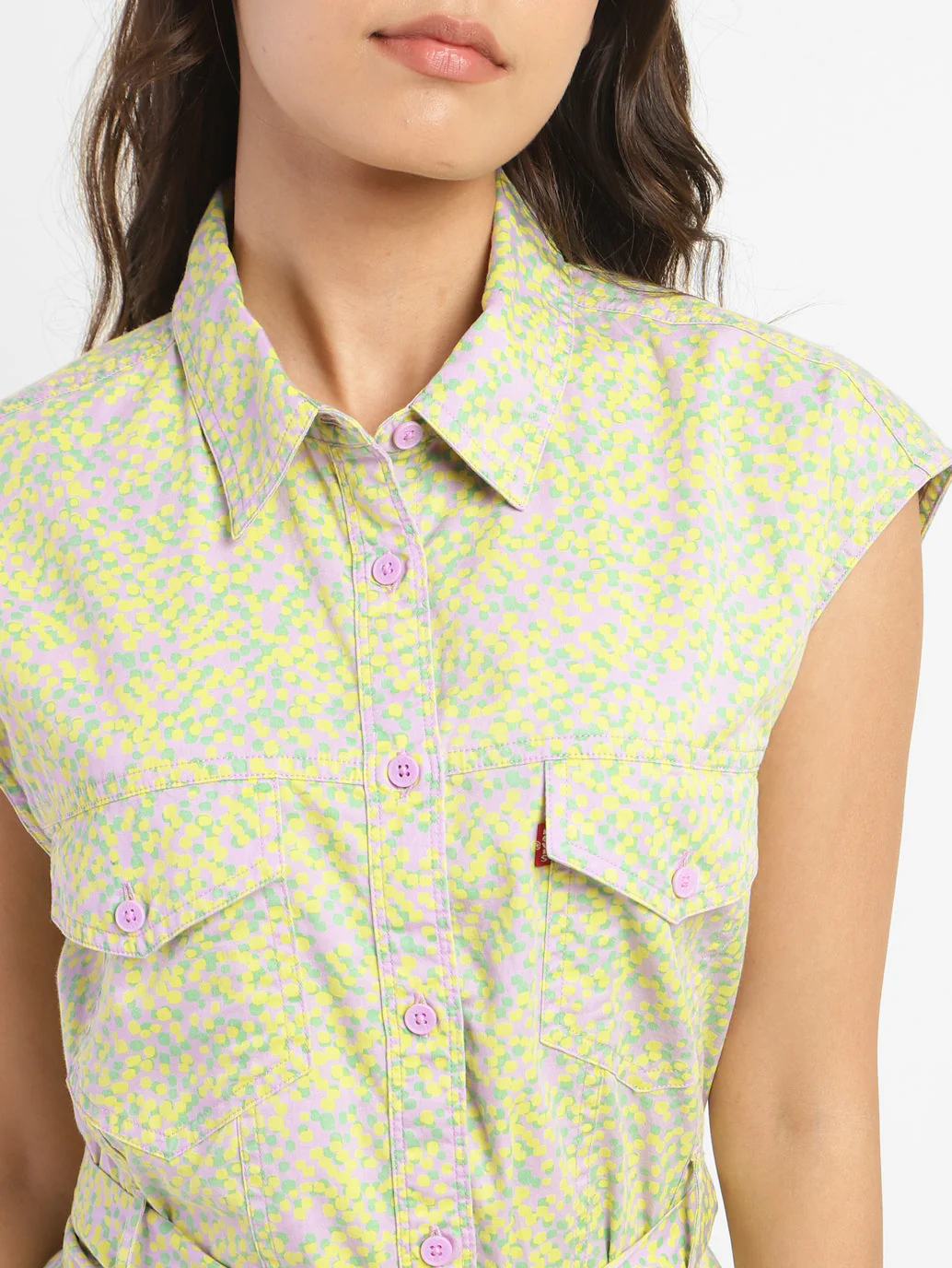 Women's Printed Spread Collar Dress - Image 5