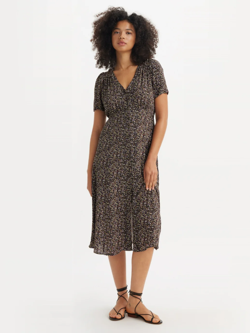 Women's Printed Multicolor Crew Neck Dress - Image 3