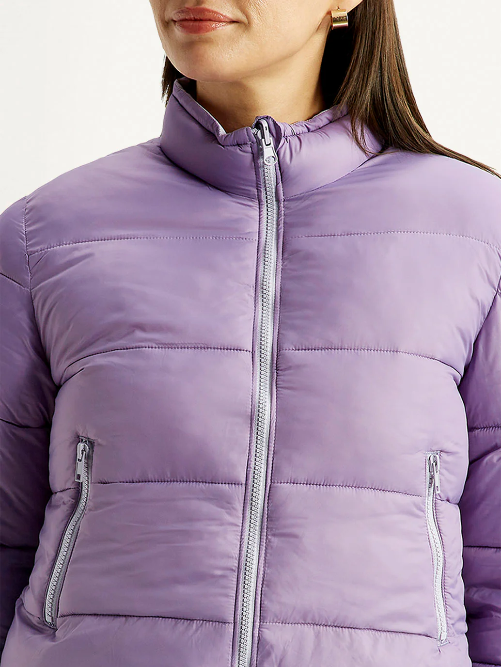 Women's Quilted Purple Puffer Jacket - Image 6