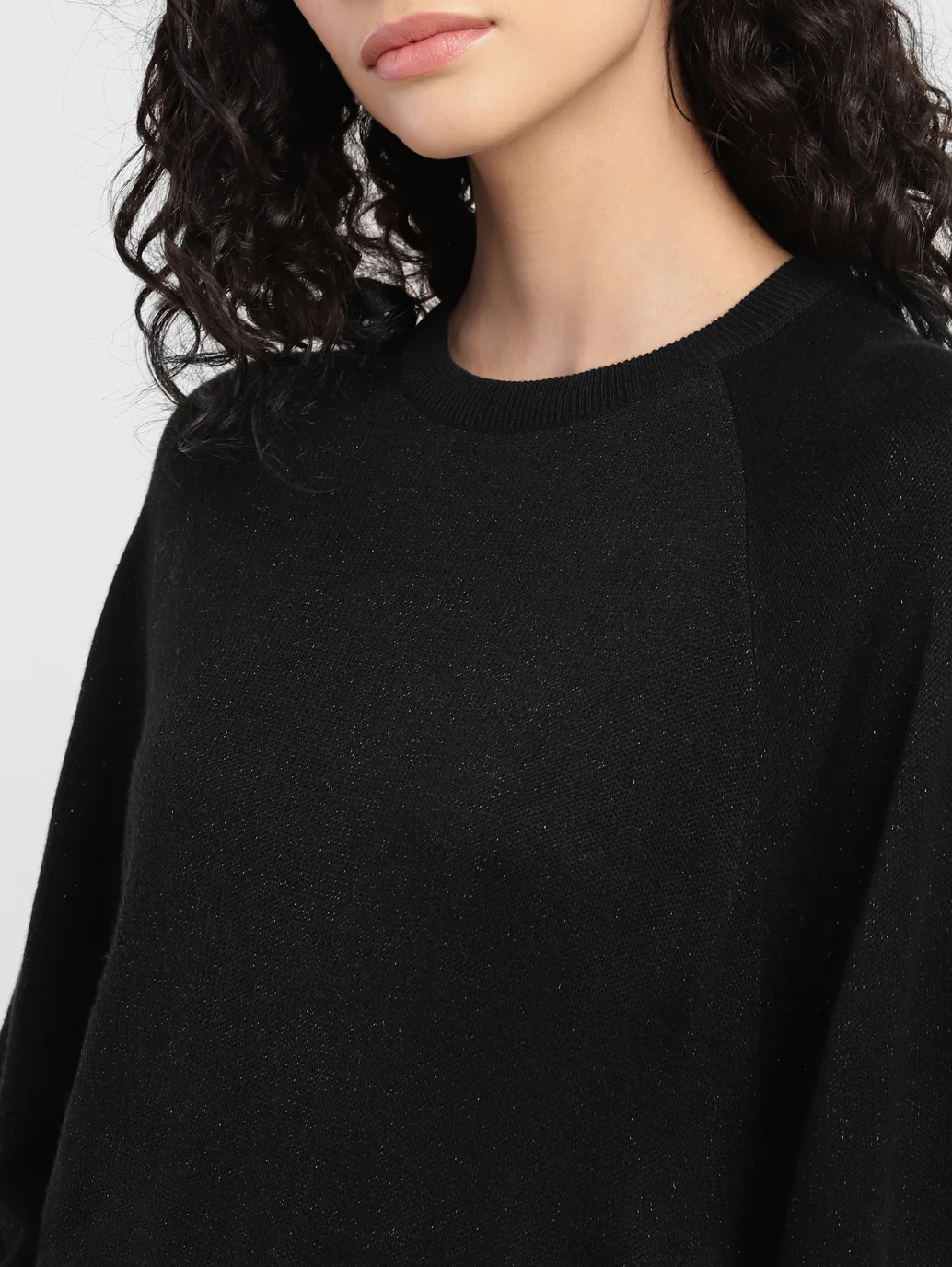 Women's Red loop Metallic Solid Sweater - Image 5