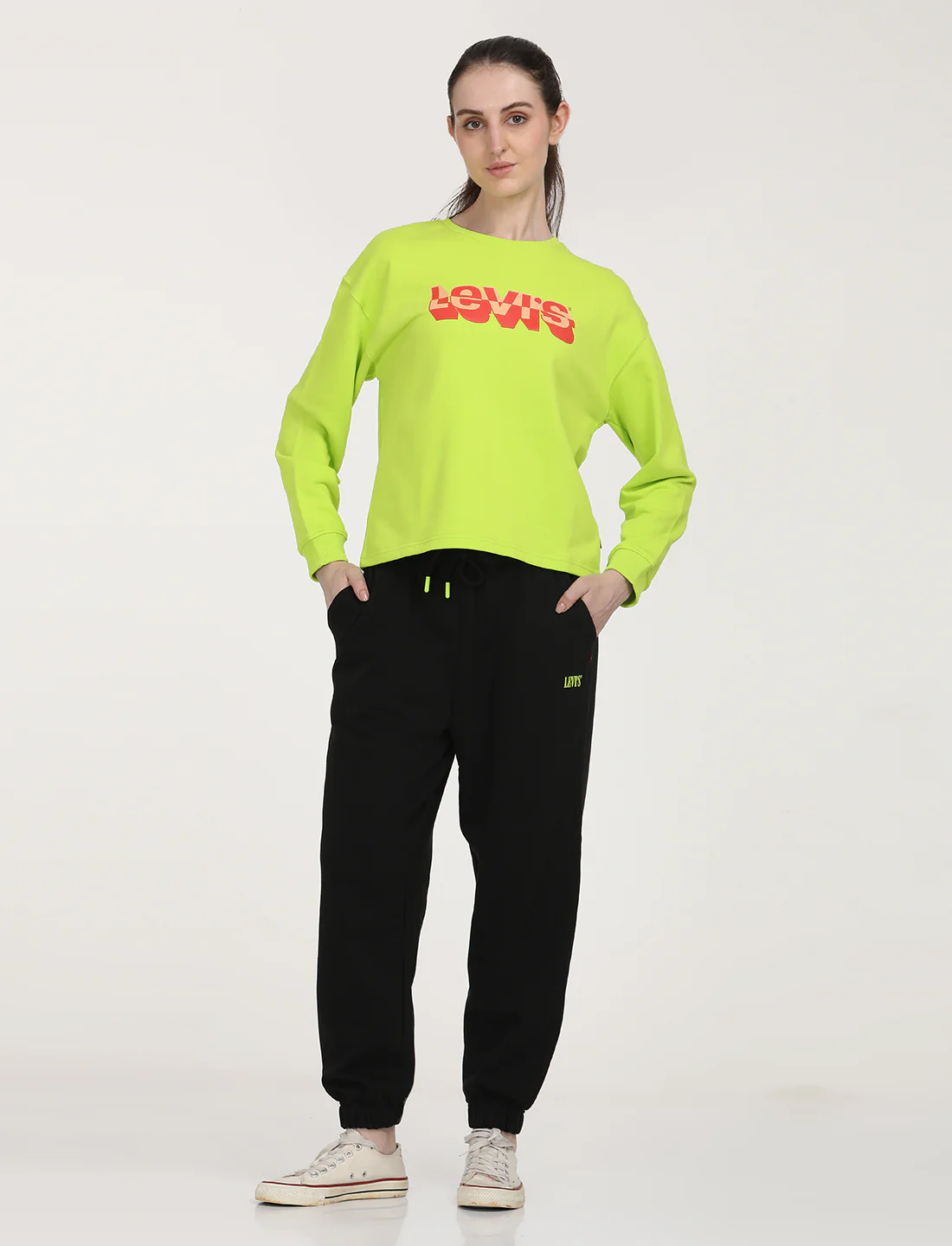 Women's Regular Fit Black Joggers