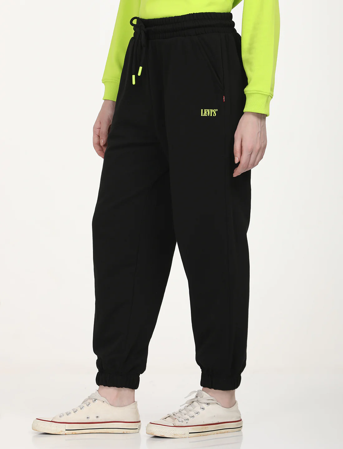 Women's Regular Fit Black Joggers - Image 3