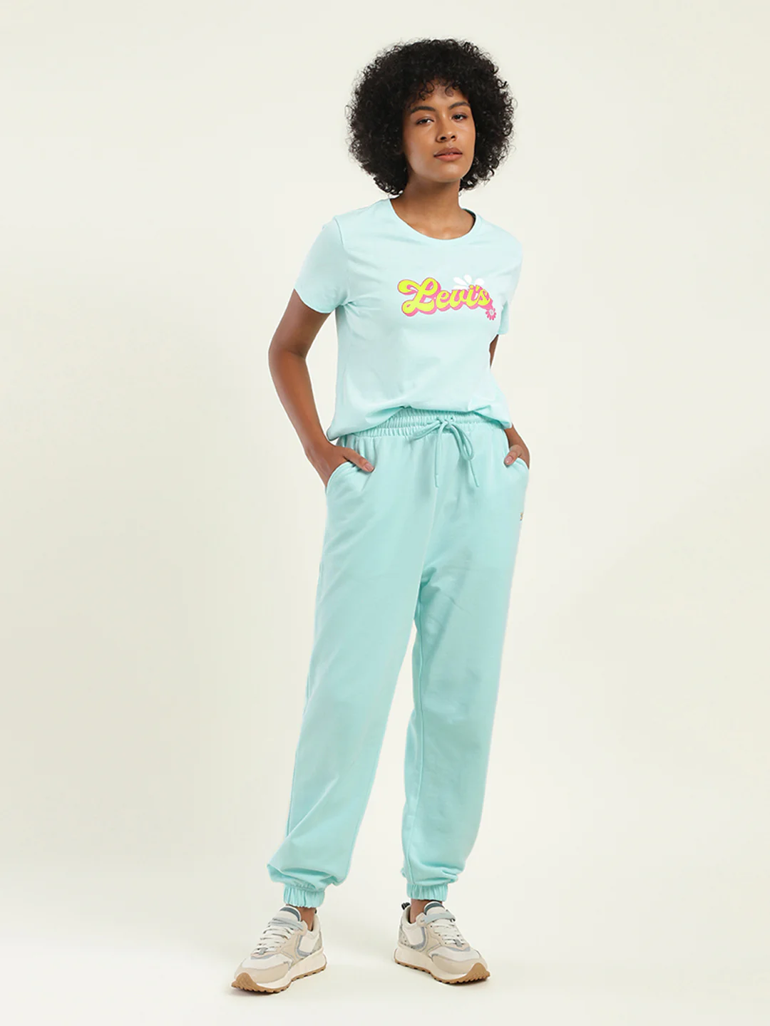 Women's Regular Fit Blue Joggers - Image 2