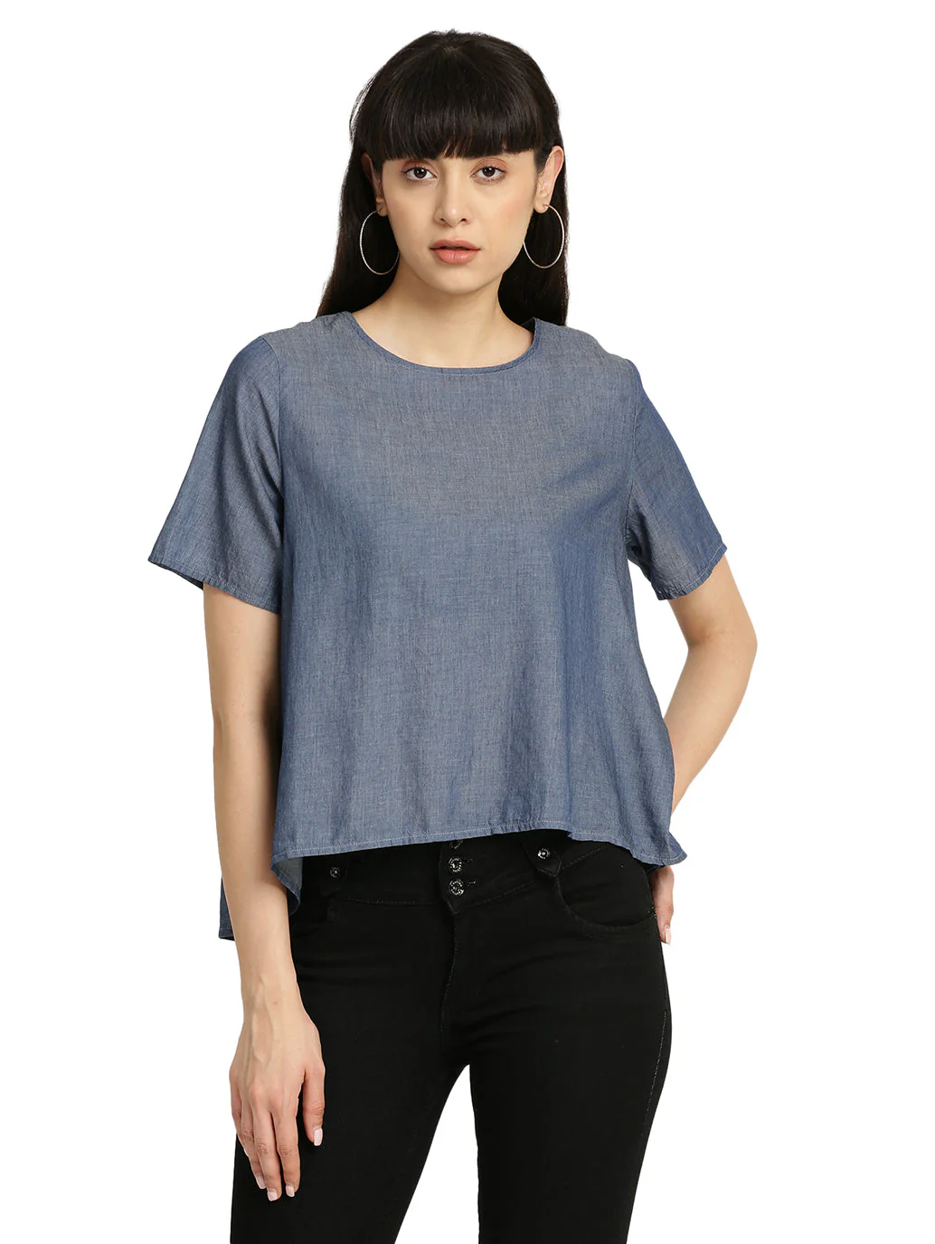 Women's Solid Round Neck Top - Image 7