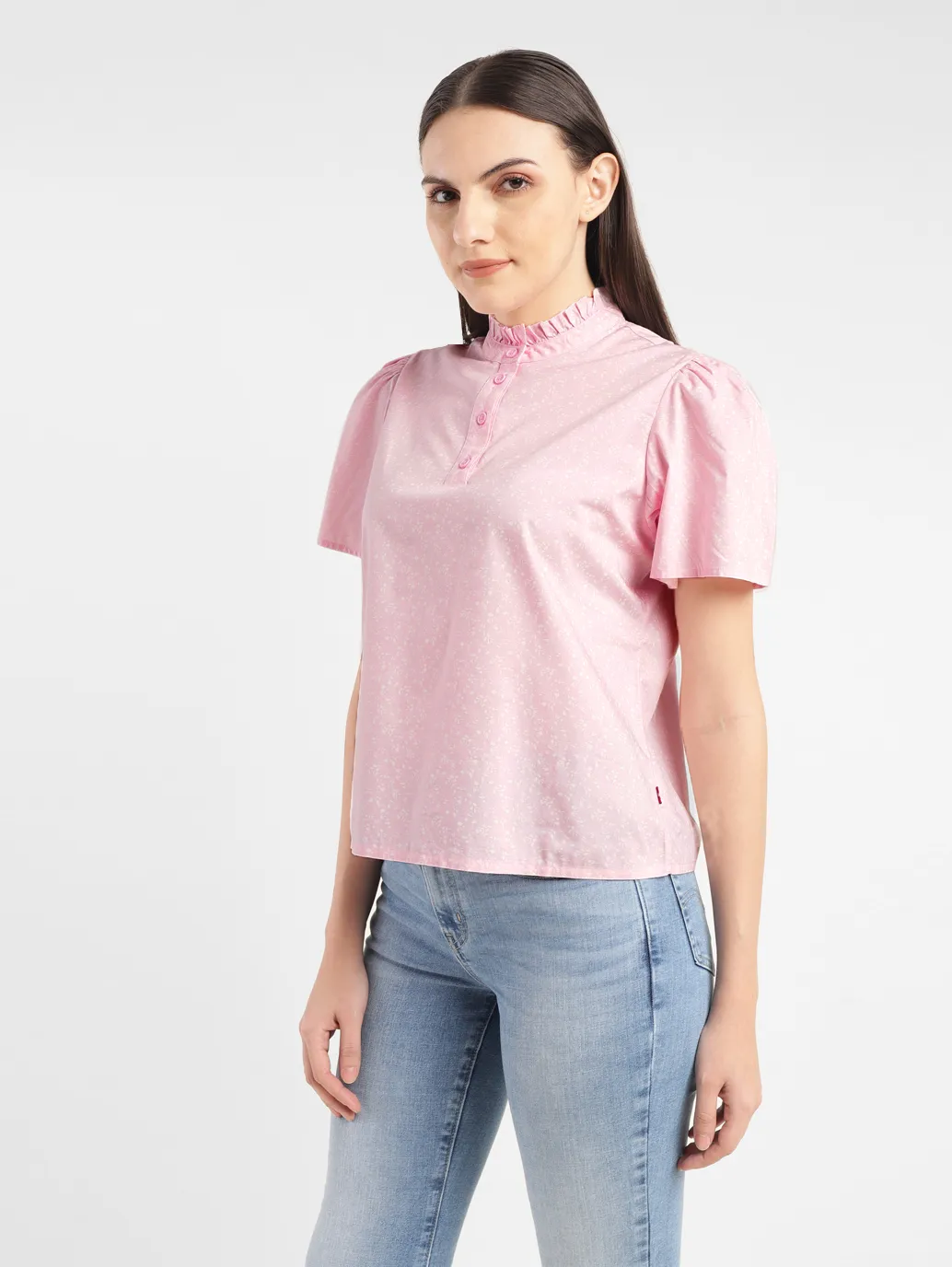 Women's Self Pink Band Neck Top - Image 4