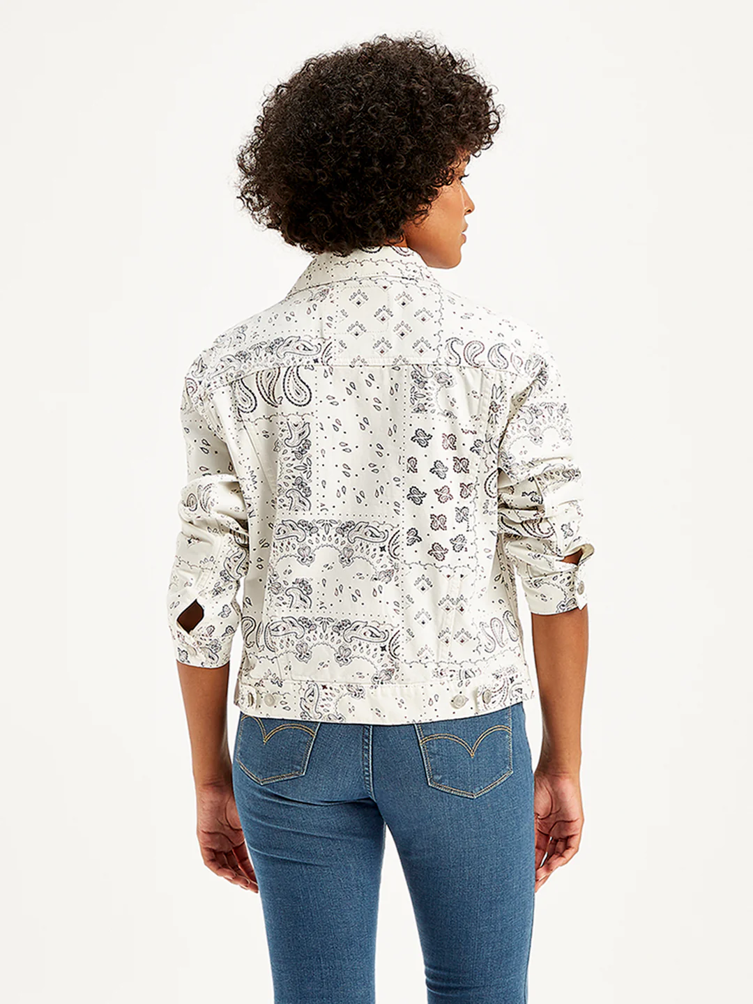 Women's Printed White Jacket - Image 2