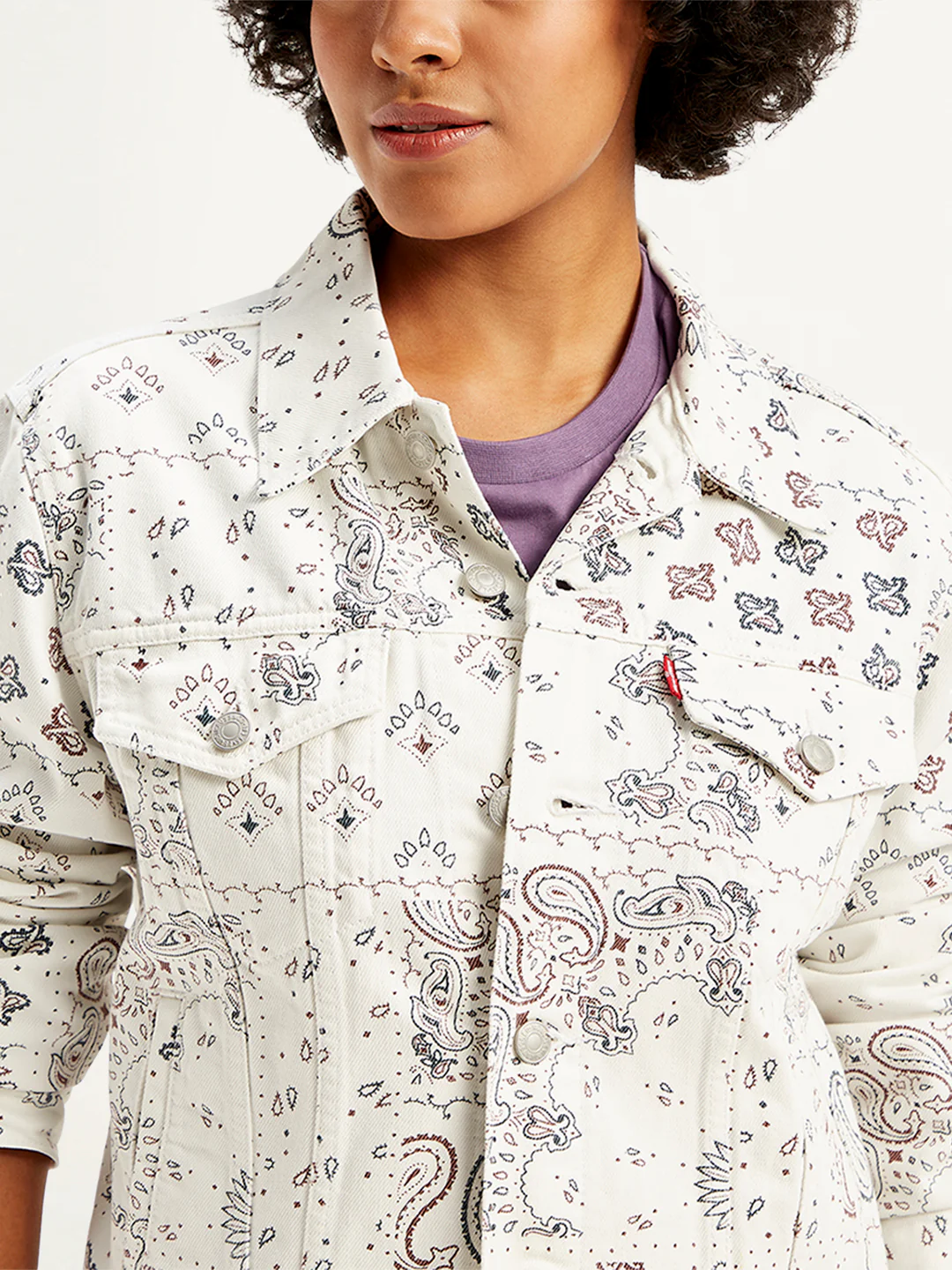 Women's Printed White Jacket - Image 4