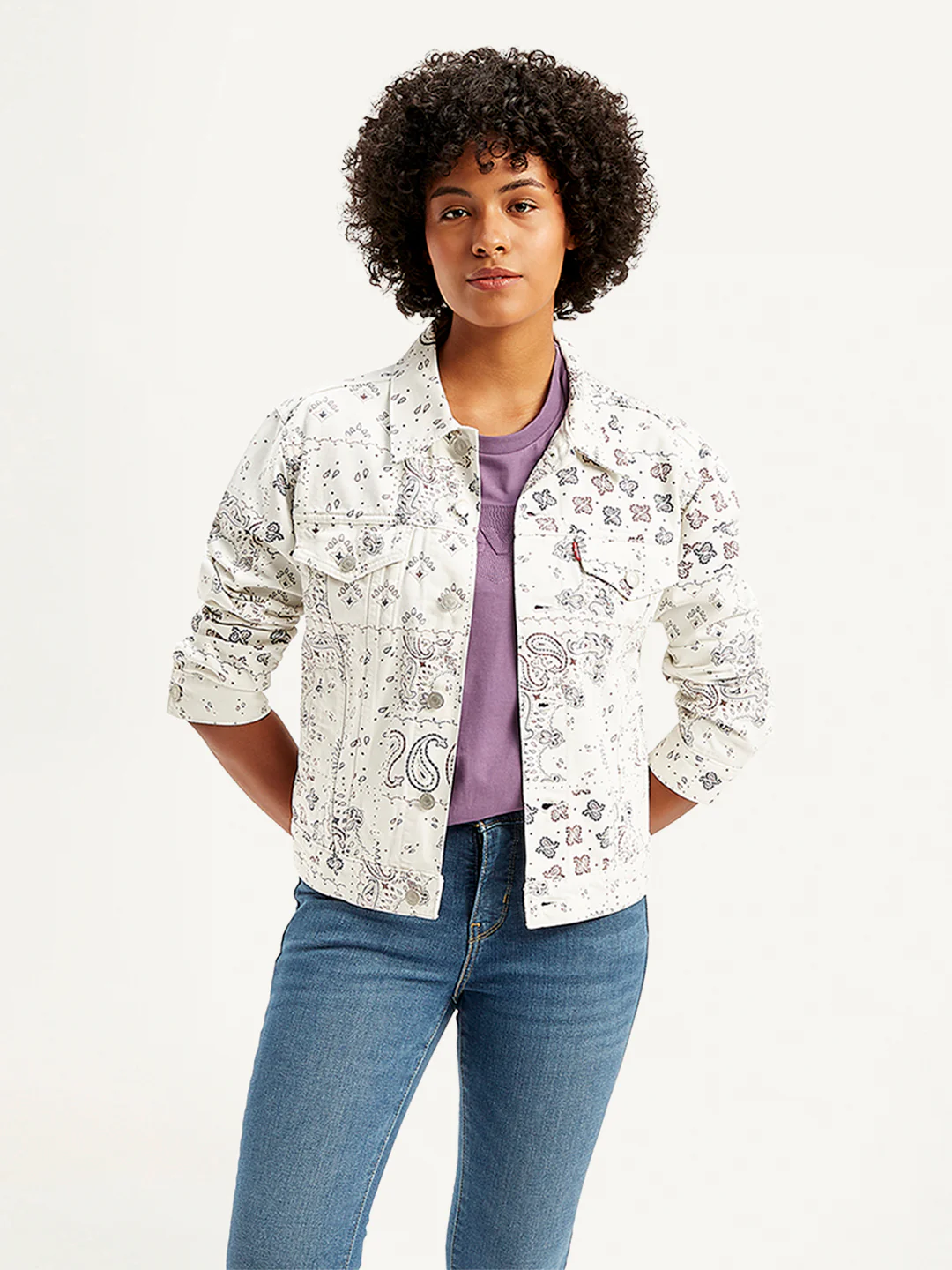 Women's Printed White Jacket - Image 5