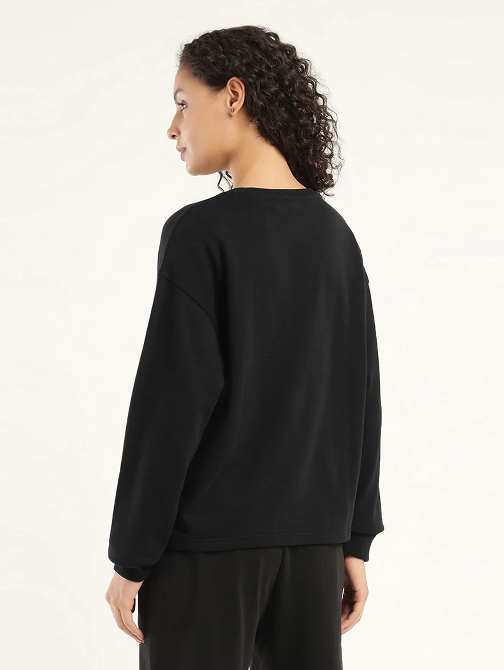 Women's Brand Logo Black Crew Neck Sweatshirt - Image 3