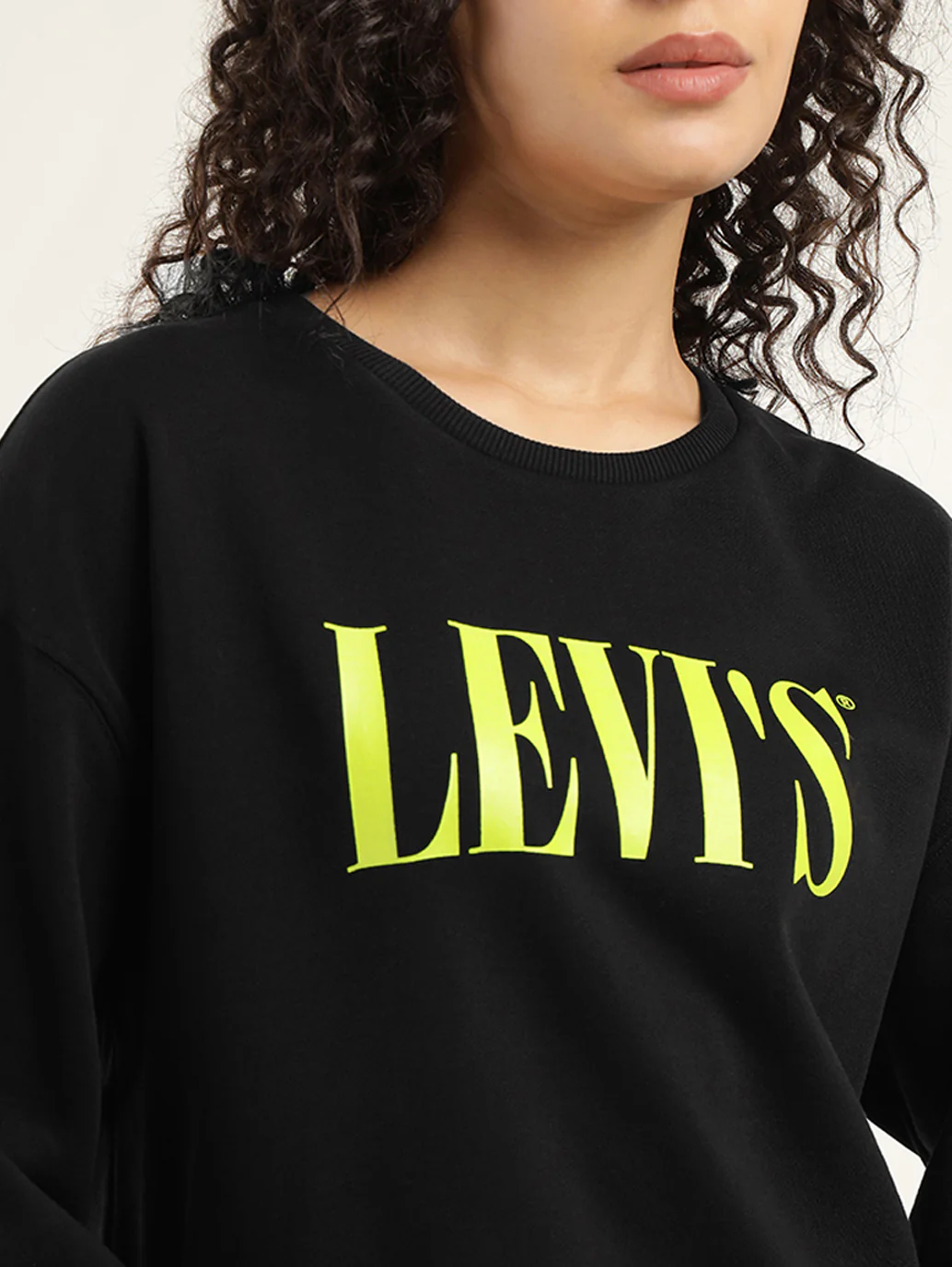 Women's Brand Logo Black Crew Neck Sweatshirt - Image 4