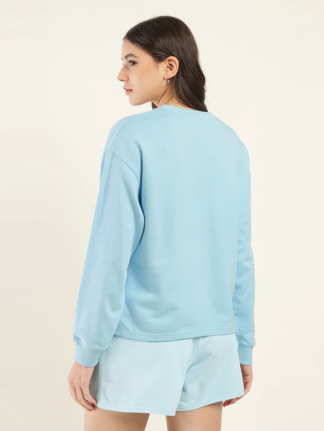 Women's Brand Logo Blue Crew Neck Sweatshirt - Image 3