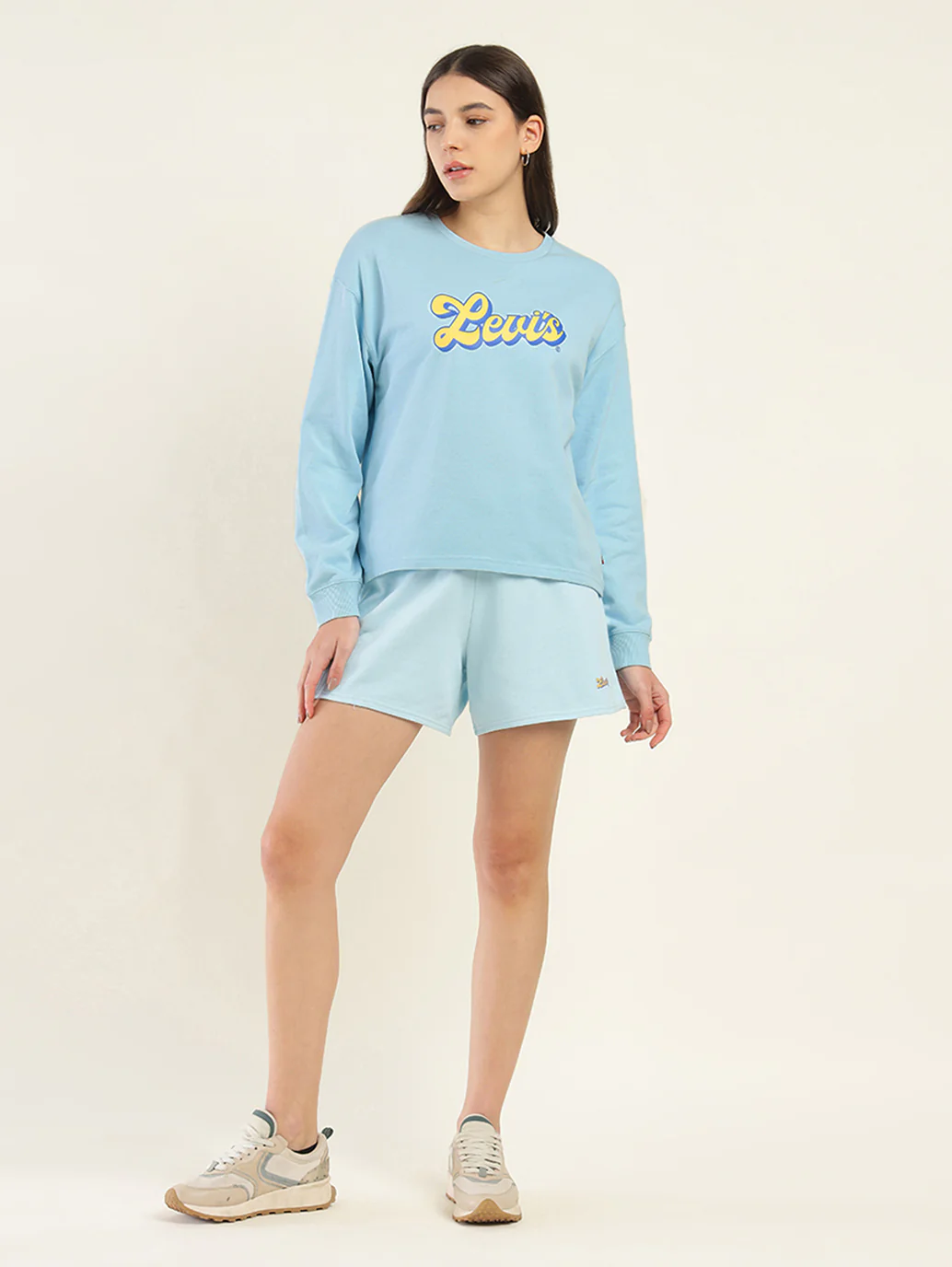 Women's Brand Logo Blue Crew Neck Sweatshirt - Image 6