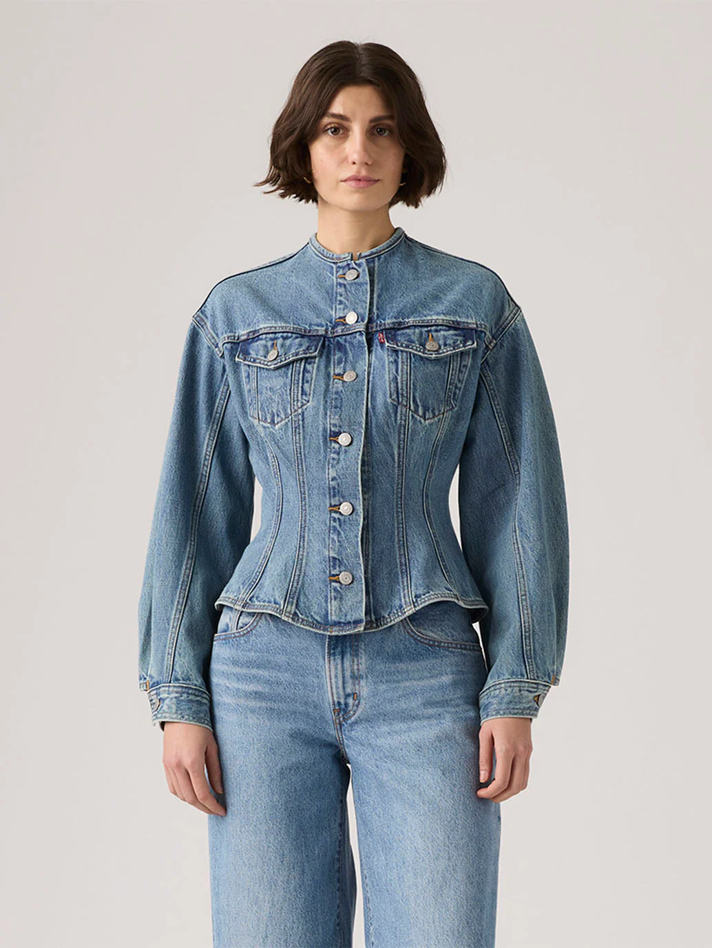 Women's Solid Indigo Denim Jacket - Image 3