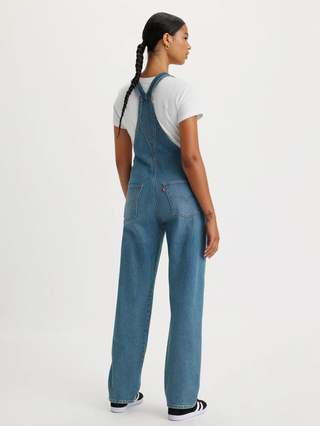 Women's Solid Blue Overalls - Image 2