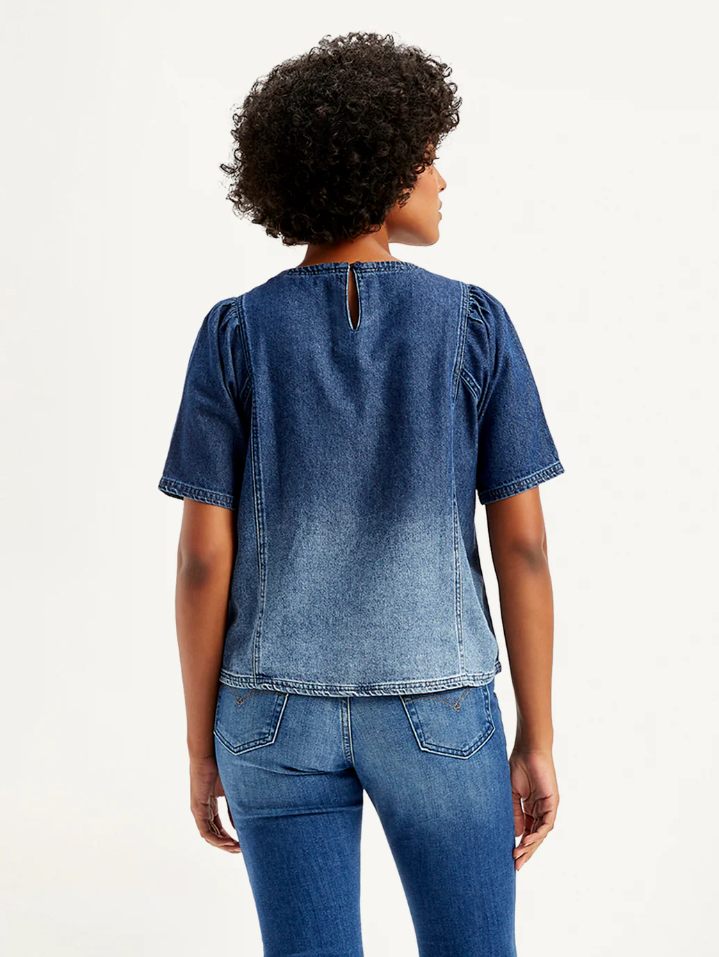 Women's Printed Blue Top - Image 3