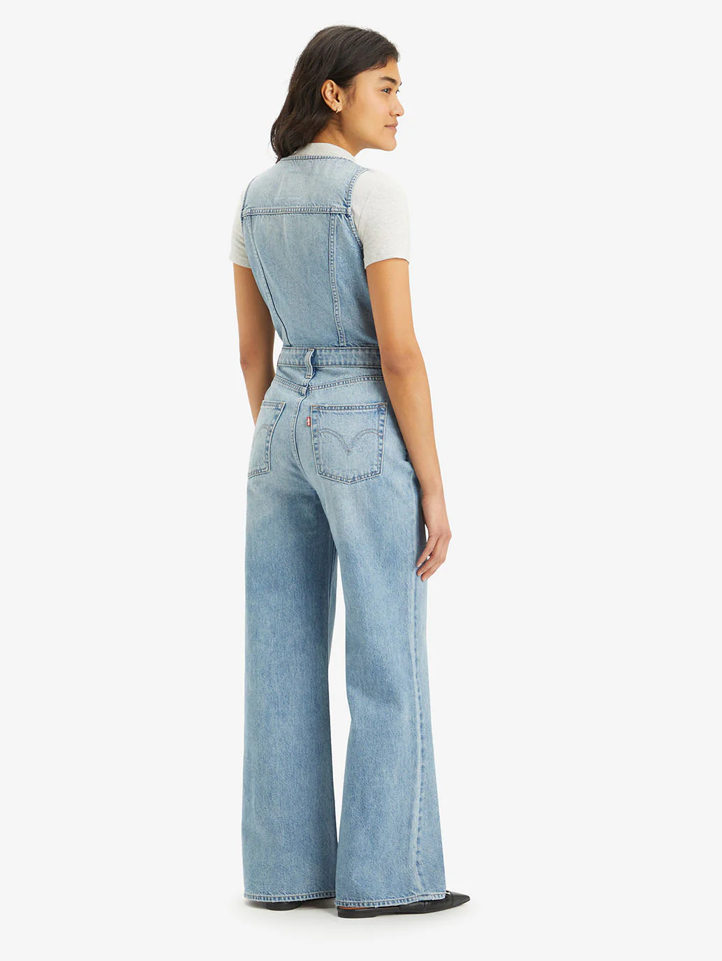 Women's Solid Blue V Neck Jumpsuit - Image 6