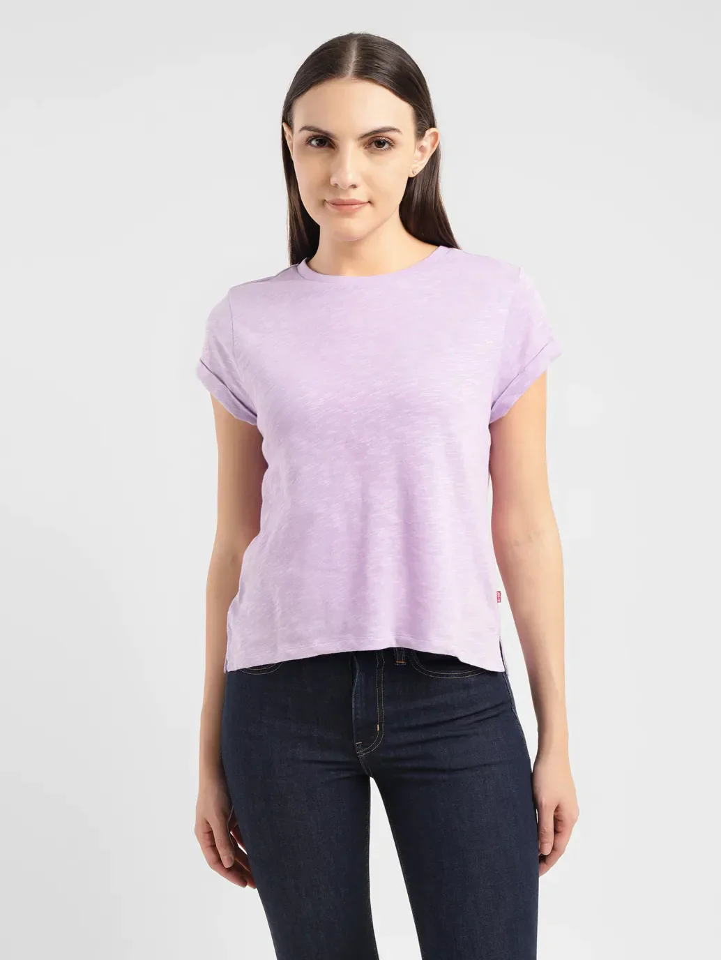 Women's Solid Crew Neck T-shirt - Image 2