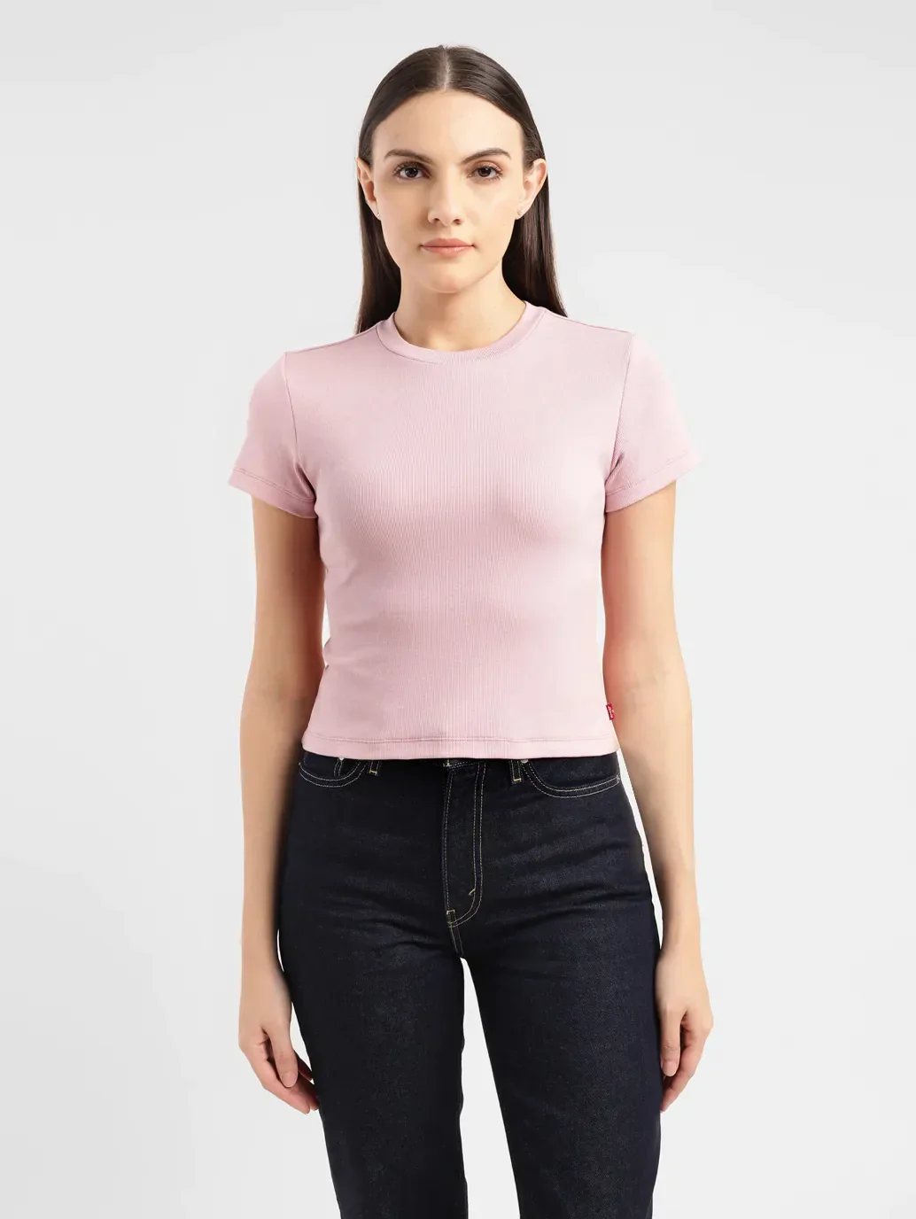 Women's Solid Crew Neck T-shirt - Image 2