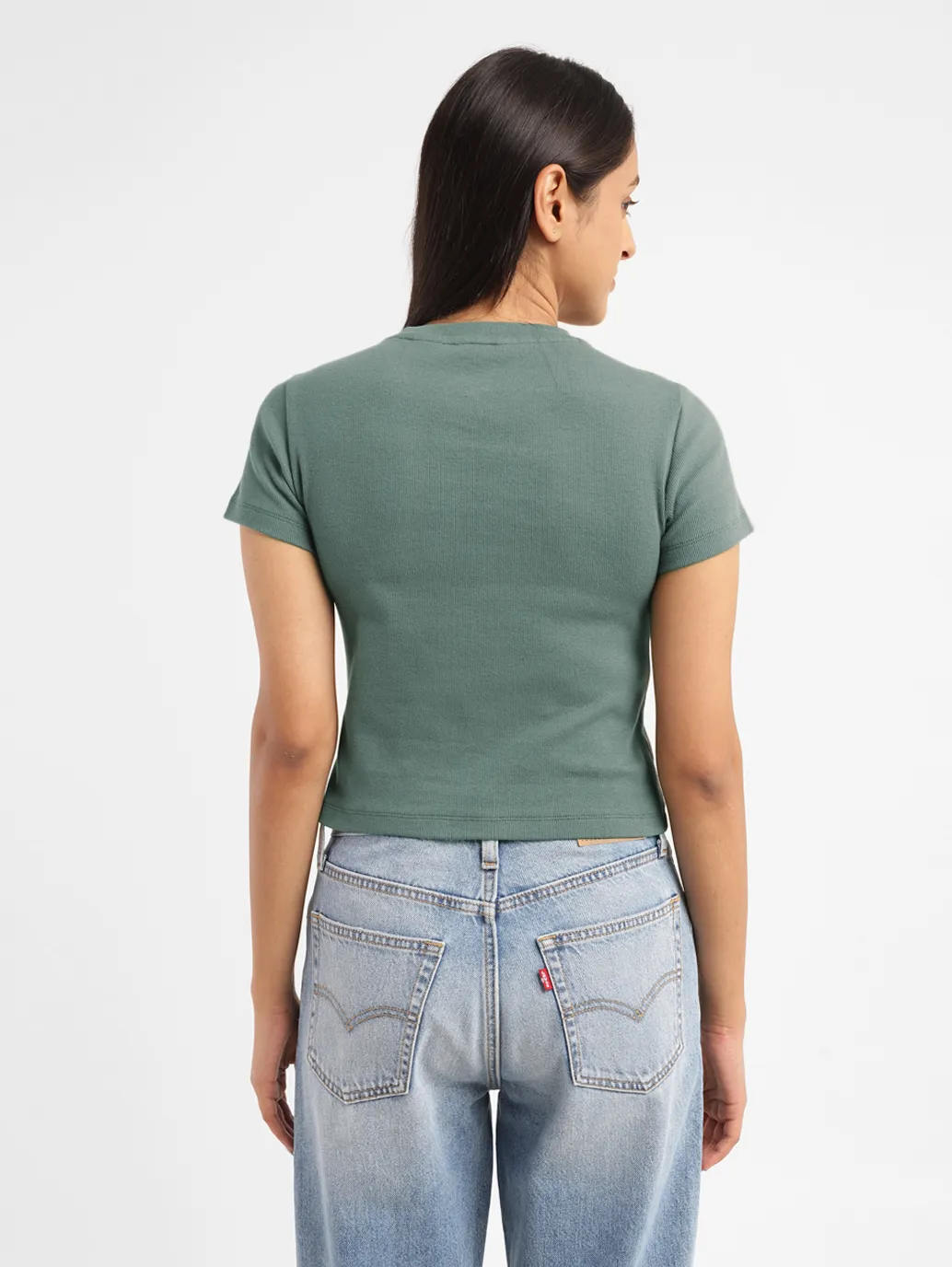 Women's Solid Crew Neck T-shirt - Image 3