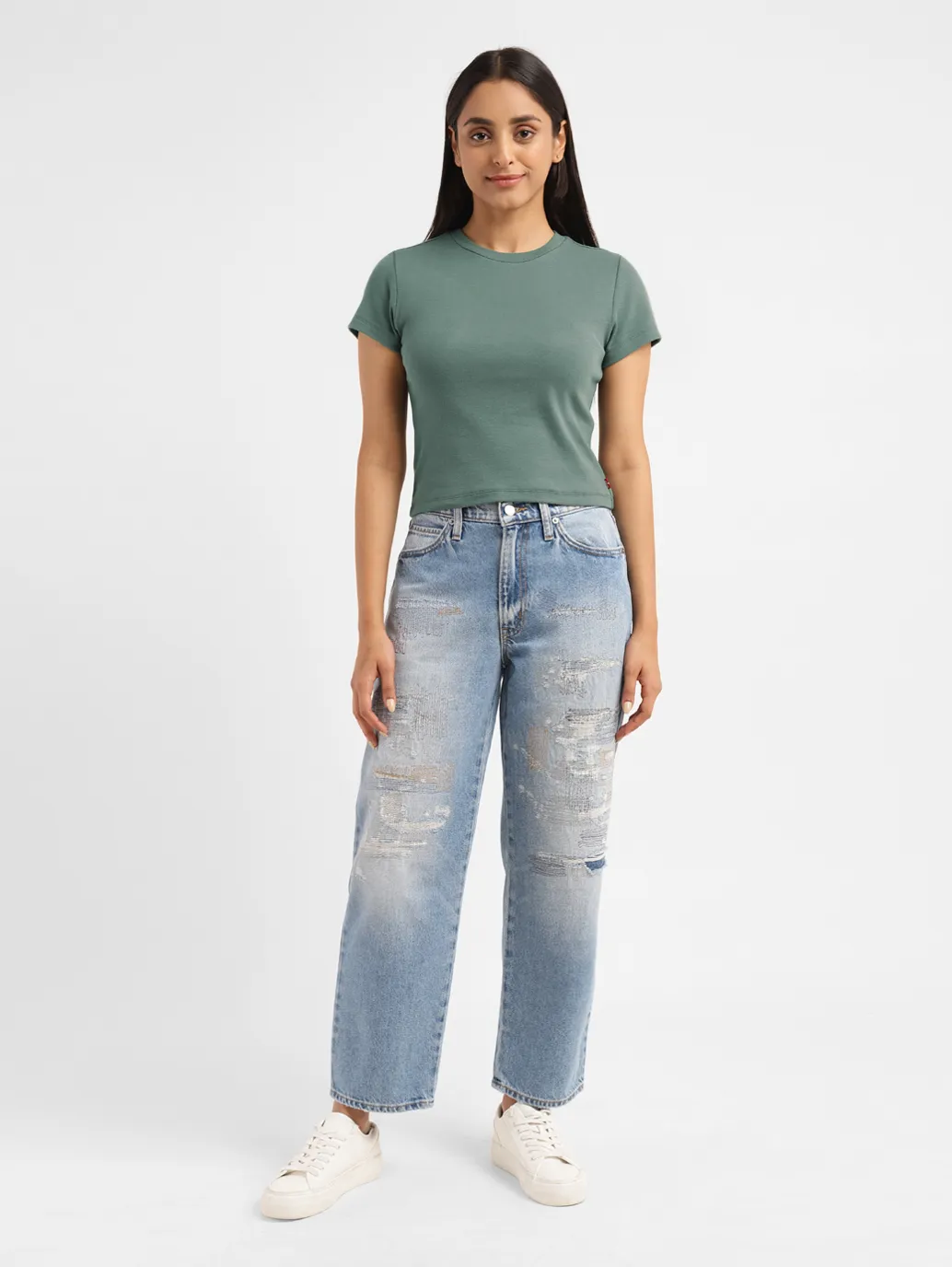 Women's Solid Crew Neck T-shirt - Image 6