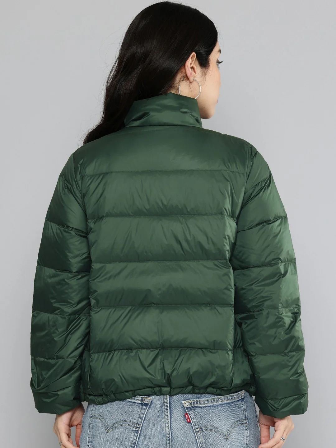 Women's Solid Green Jacket - Image 4