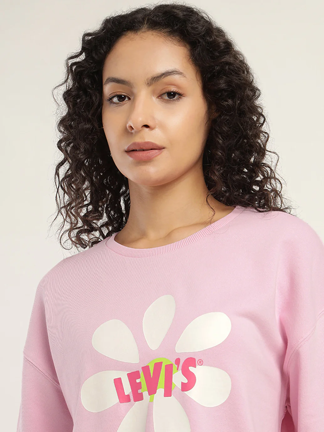 Women's Graphic Pink Crew Neck Sweatshirt - Image 4