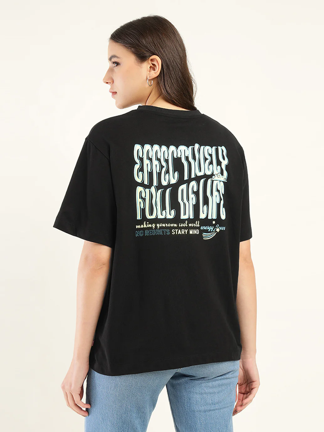 Women's Typographic Oversized T-Shirt