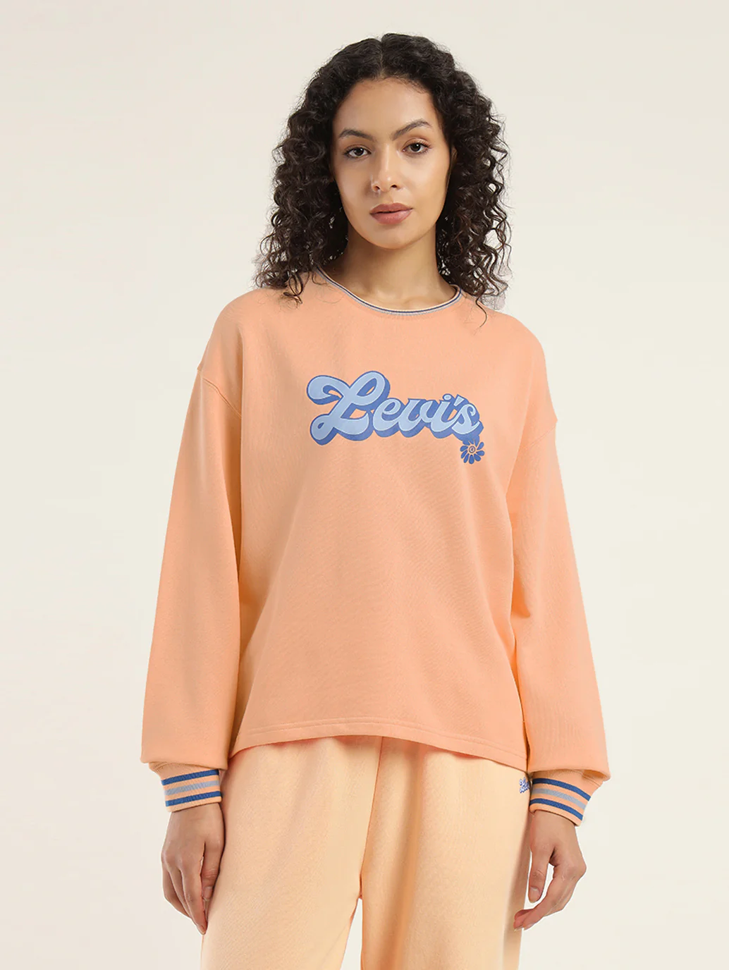 Women's Solid Crew Neck Sweatshirt - Image 2