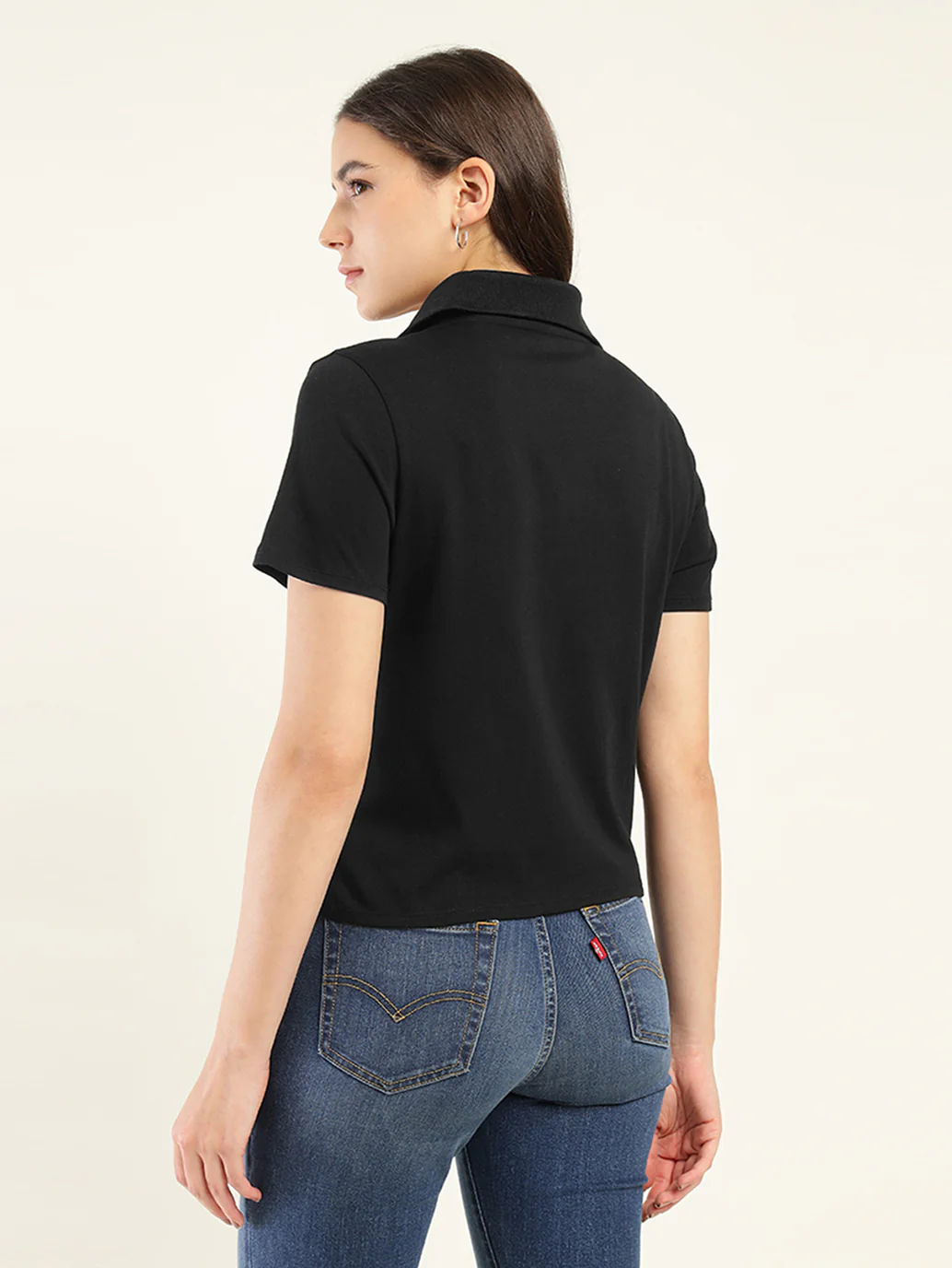 Women's Solid Polo T-Shirt - Image 3