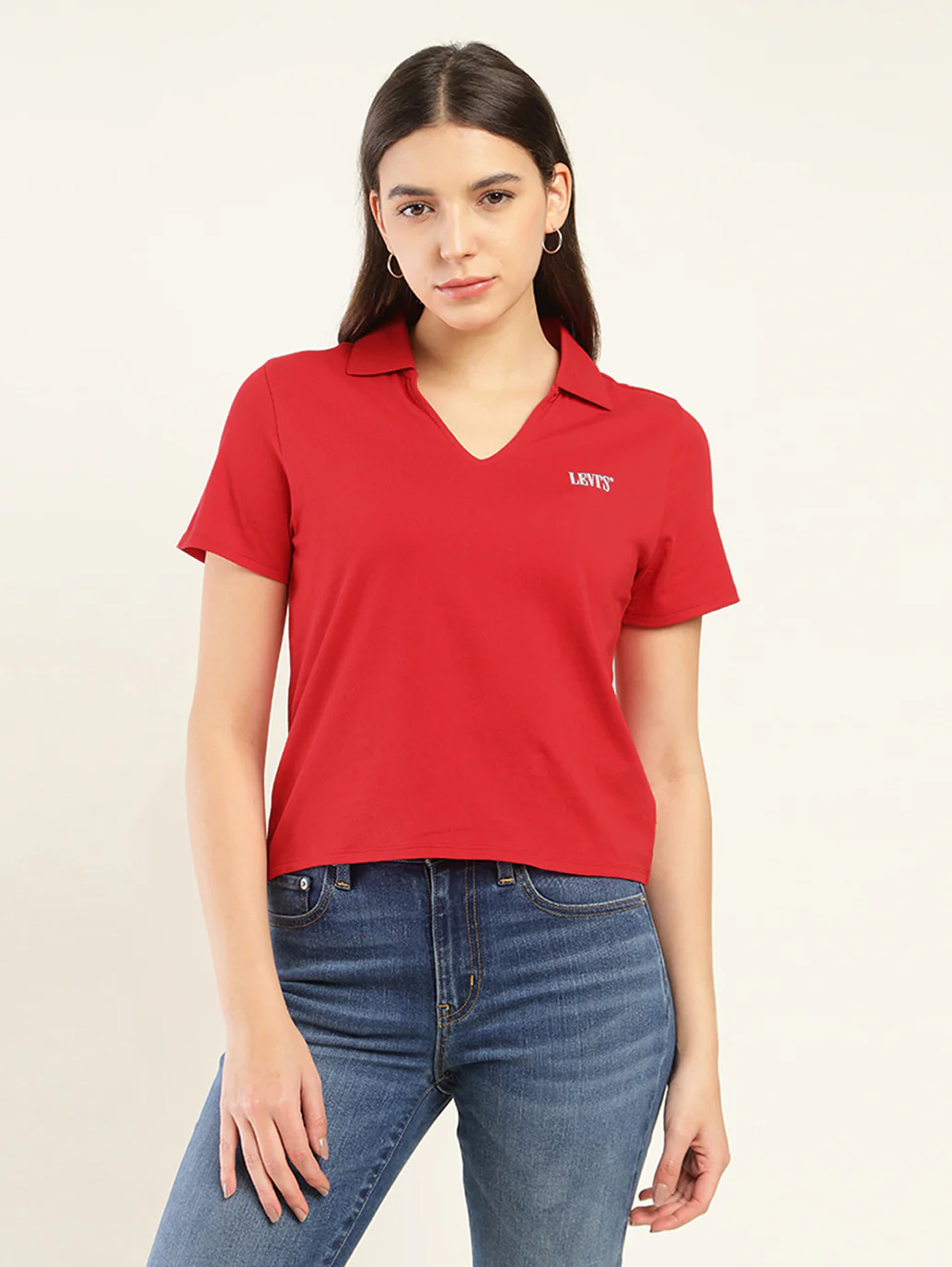 Women's Solid Polo T-Shirt - Image 2