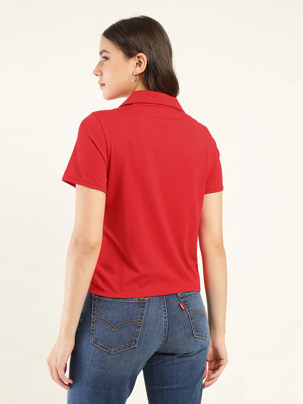 Women's Solid Polo T-Shirt - Image 3