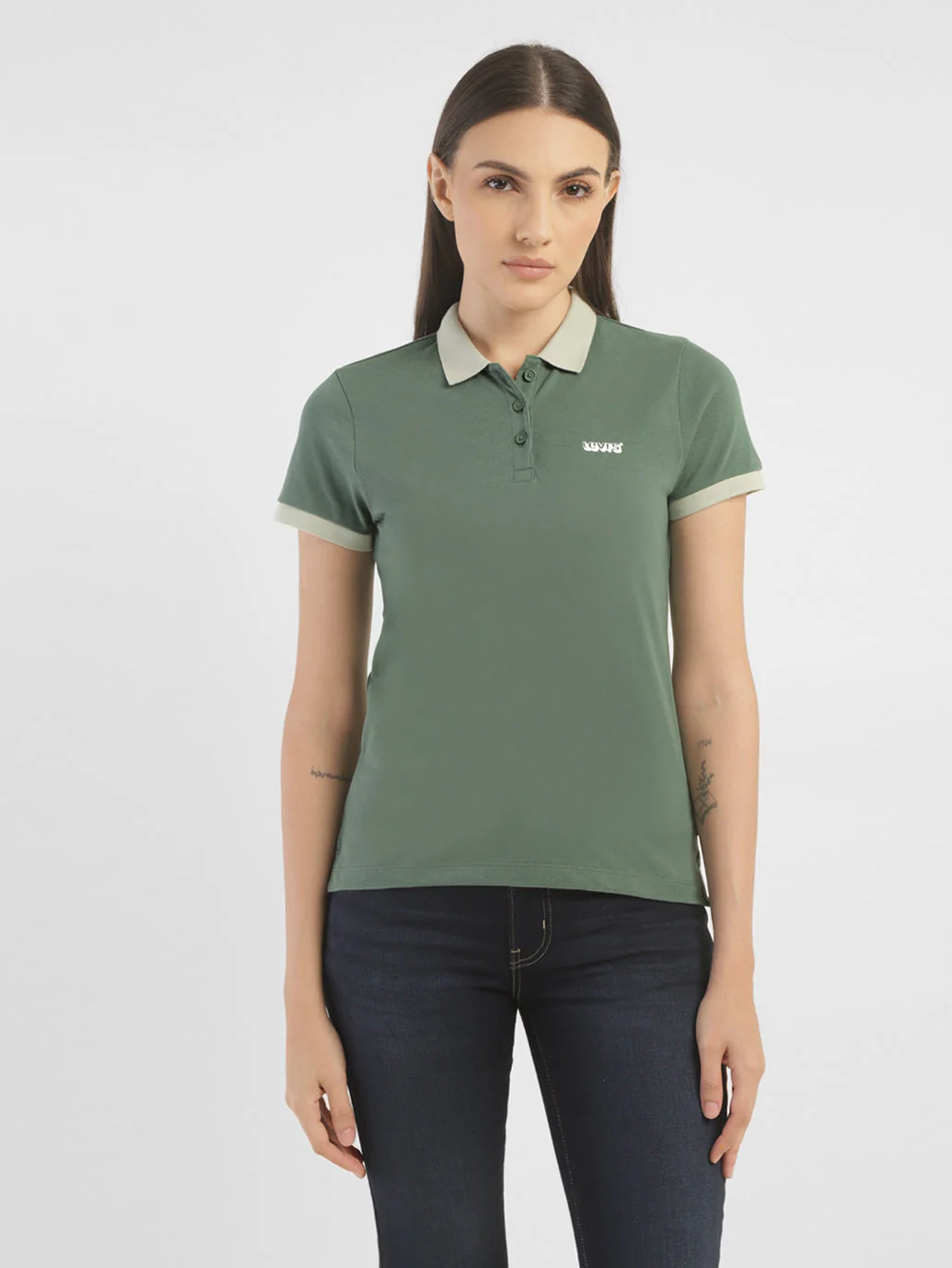 Women's Solid Polo T shirt - Image 2